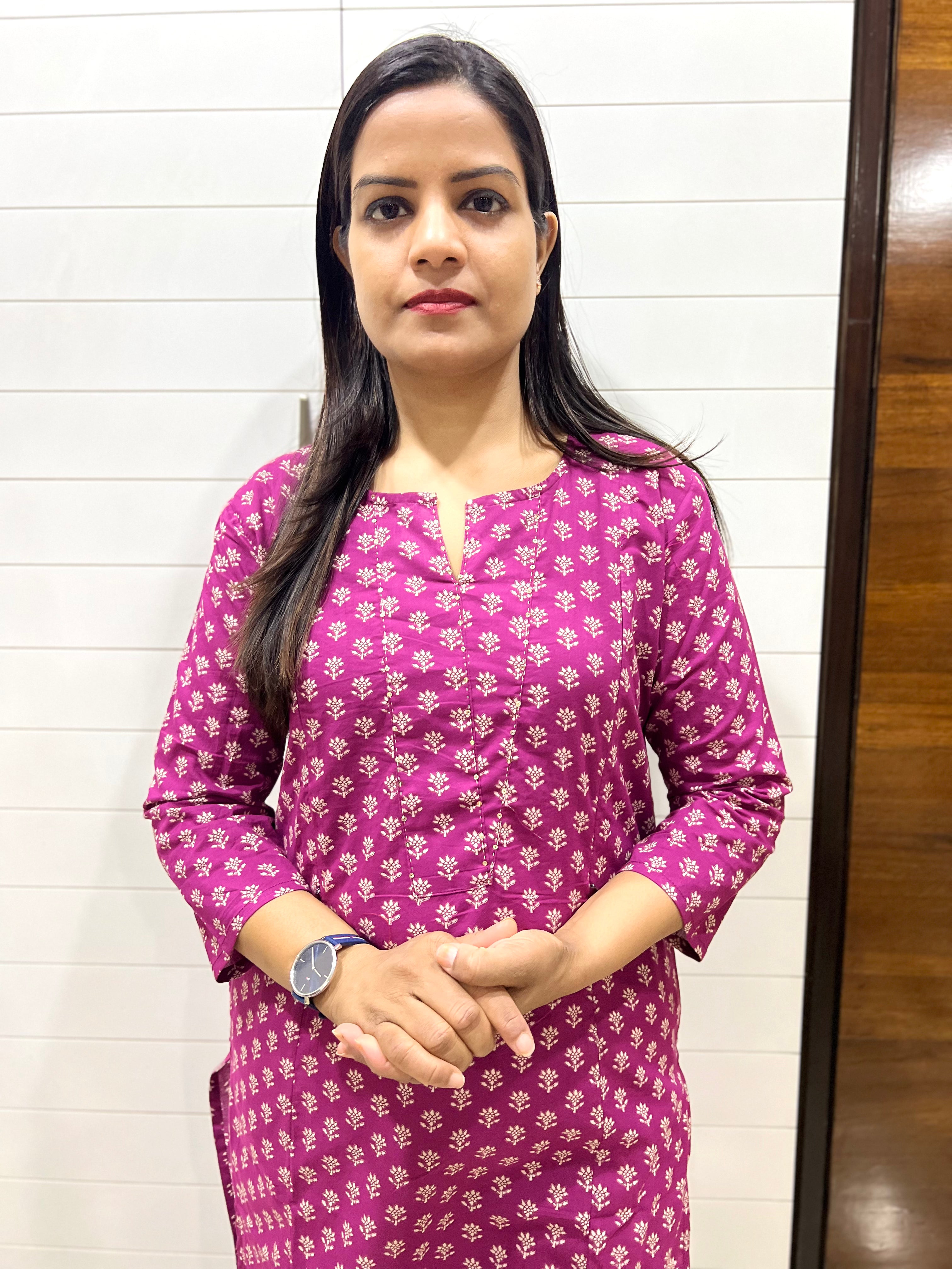 Mumzhug Wine Colored Pure Cotton Feeding Kurta