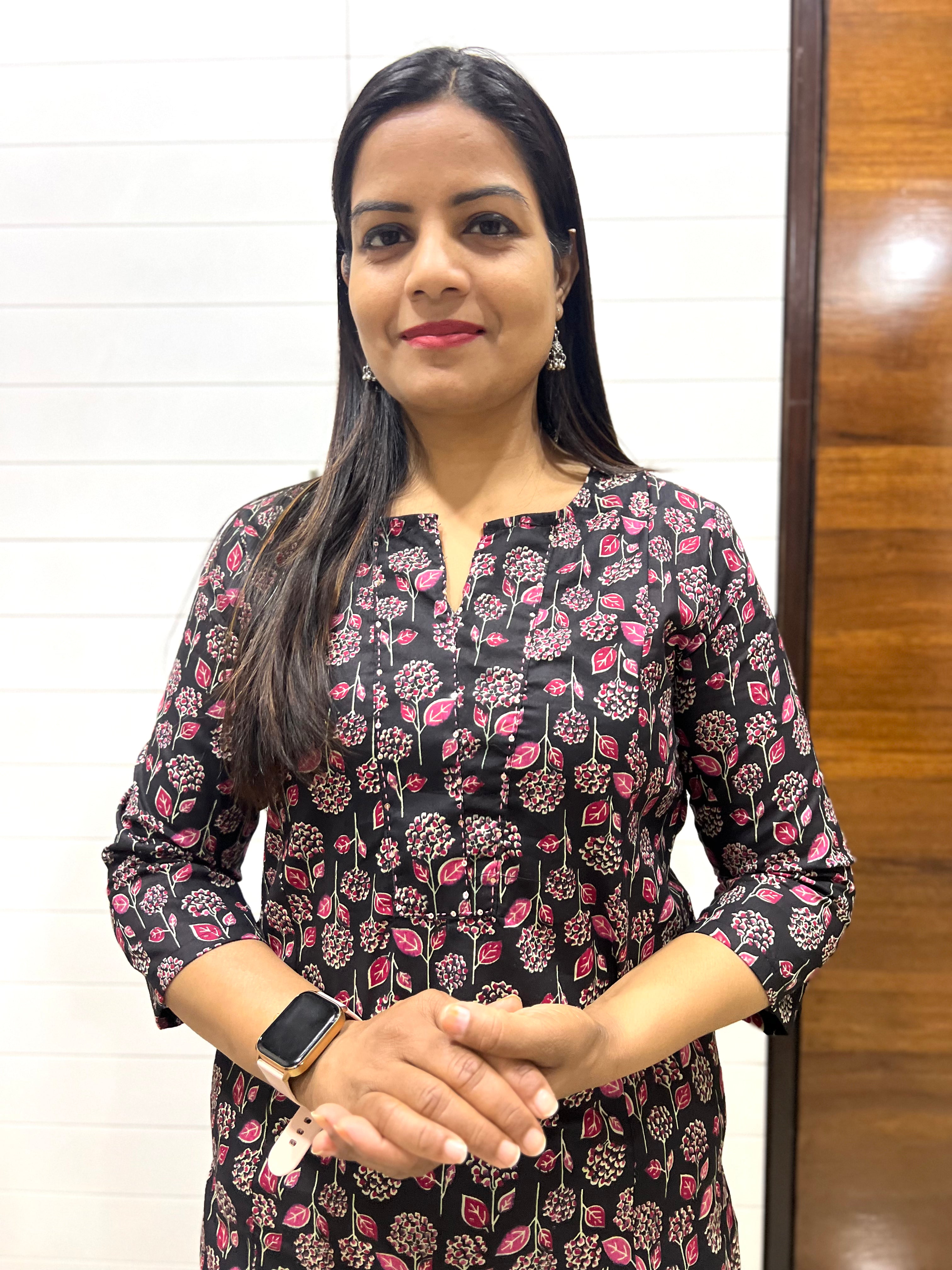 Mumzhug Black Color Jaipuri Print Pure Cotton Feeding Kurta