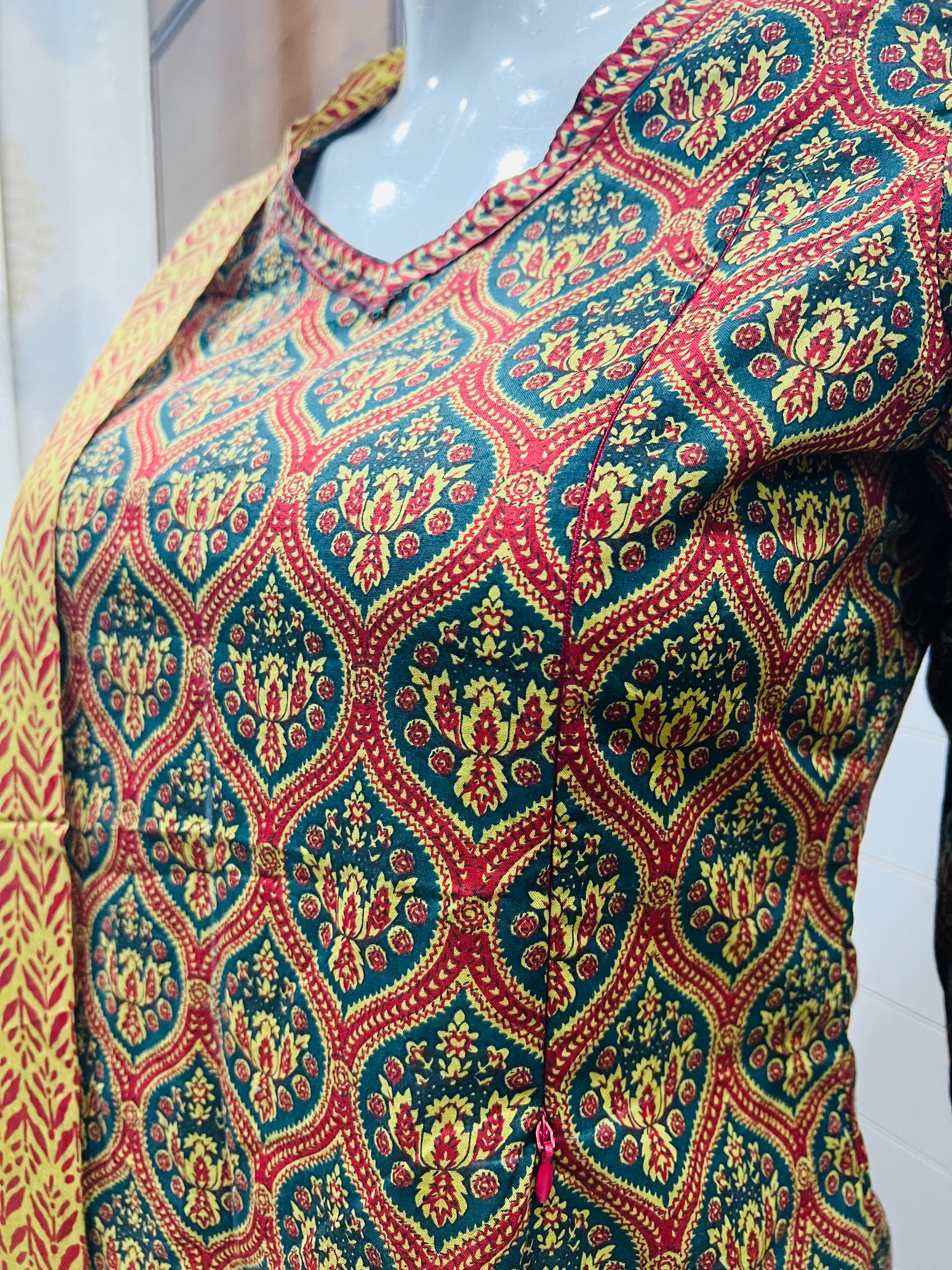 Pure Cotton Jaipuri Print Kurta Pant and Dupatta Set for Feeding and Maternity Purpose