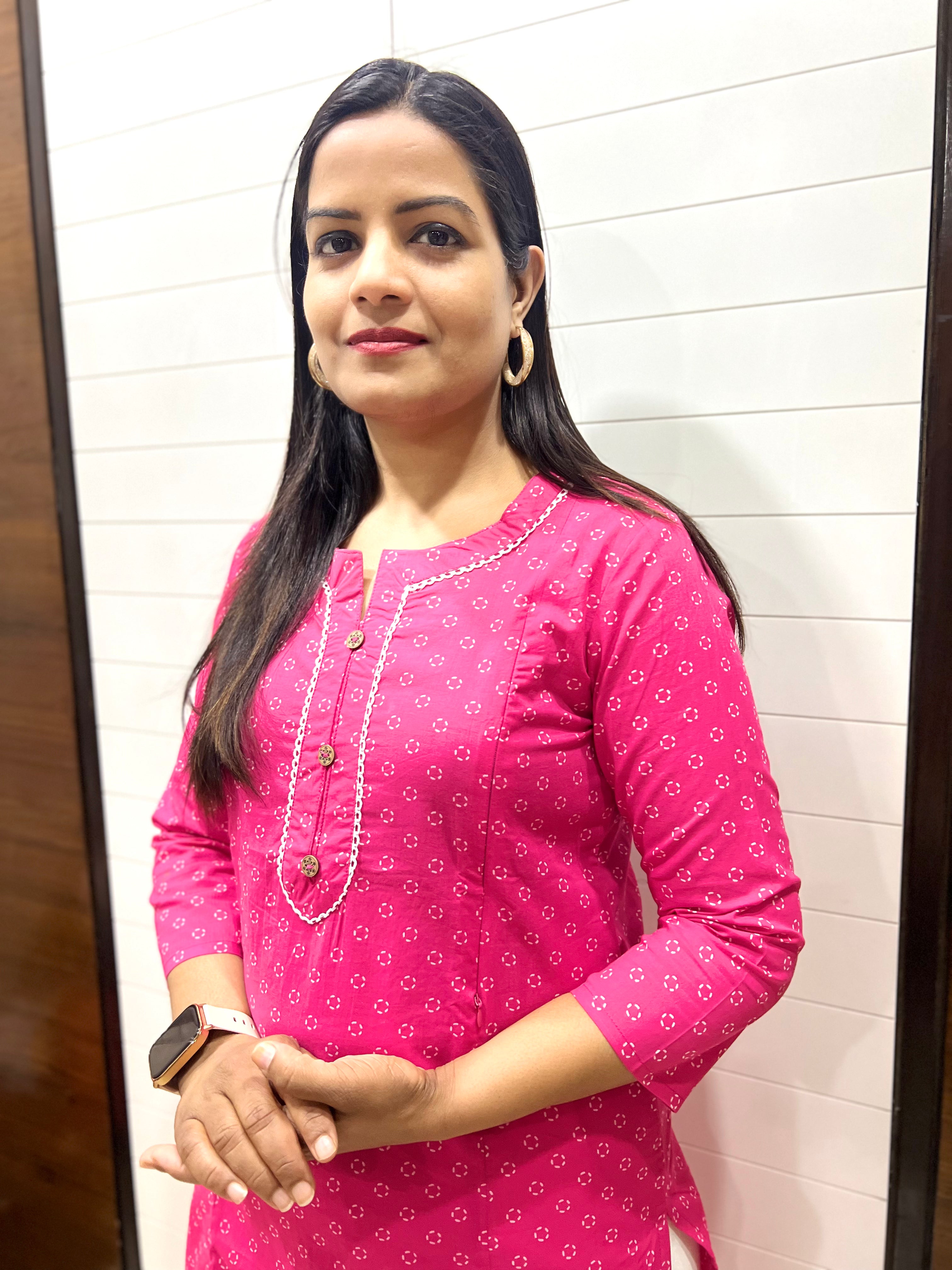 Mumzhug Pure Cotton Jaipuri Print Feeding Kurta