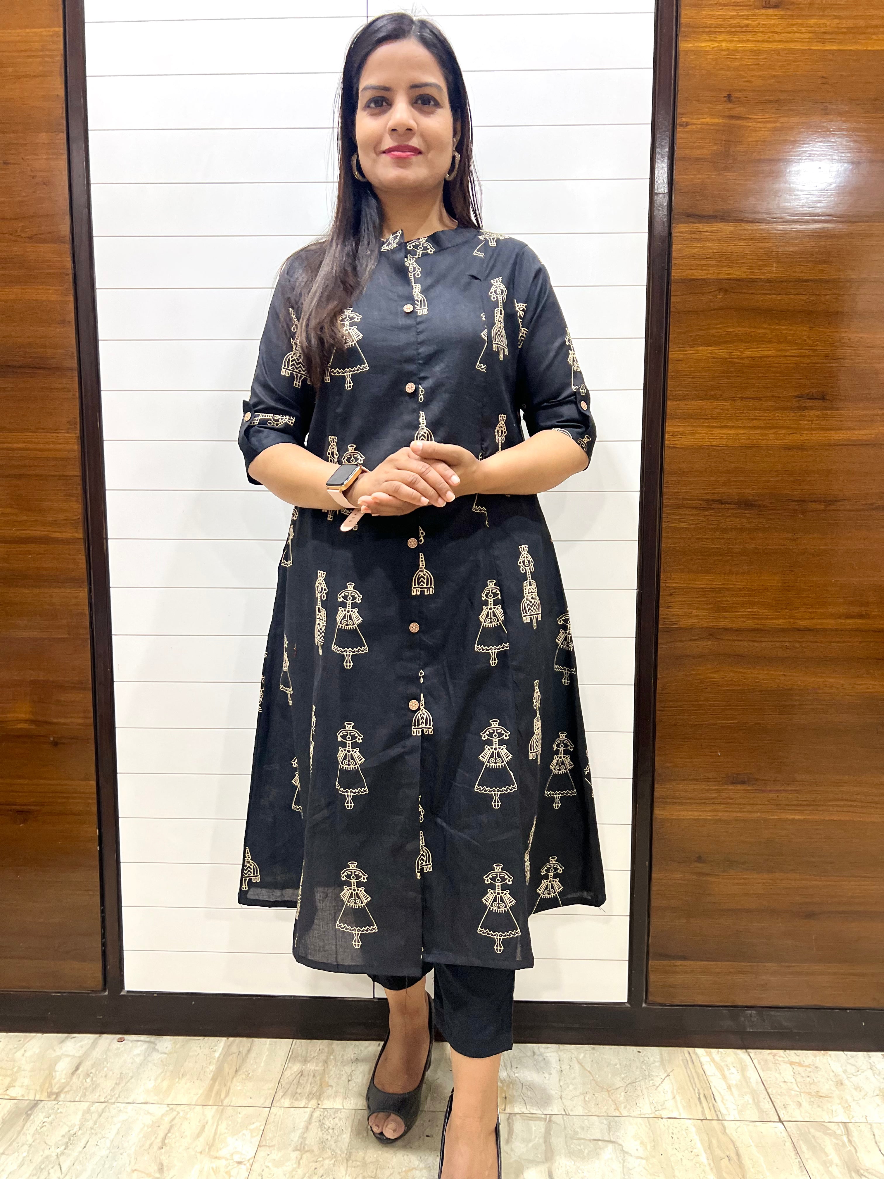 Mumzhug Black Colored Pure Cotton Feeding and Maternity Cord Set