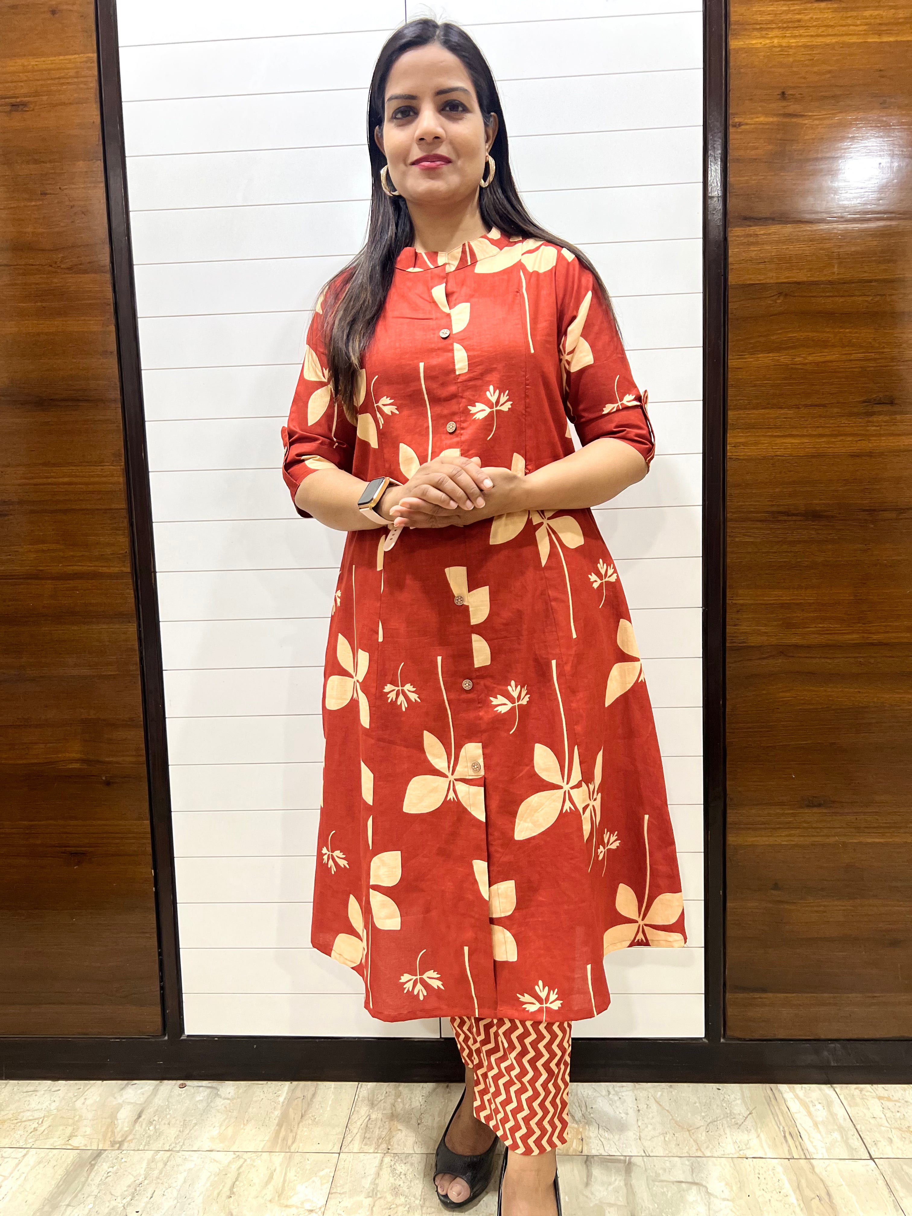 Mumzhug Rust Colored Pure Cotton Feeding and Maternity Cord Set