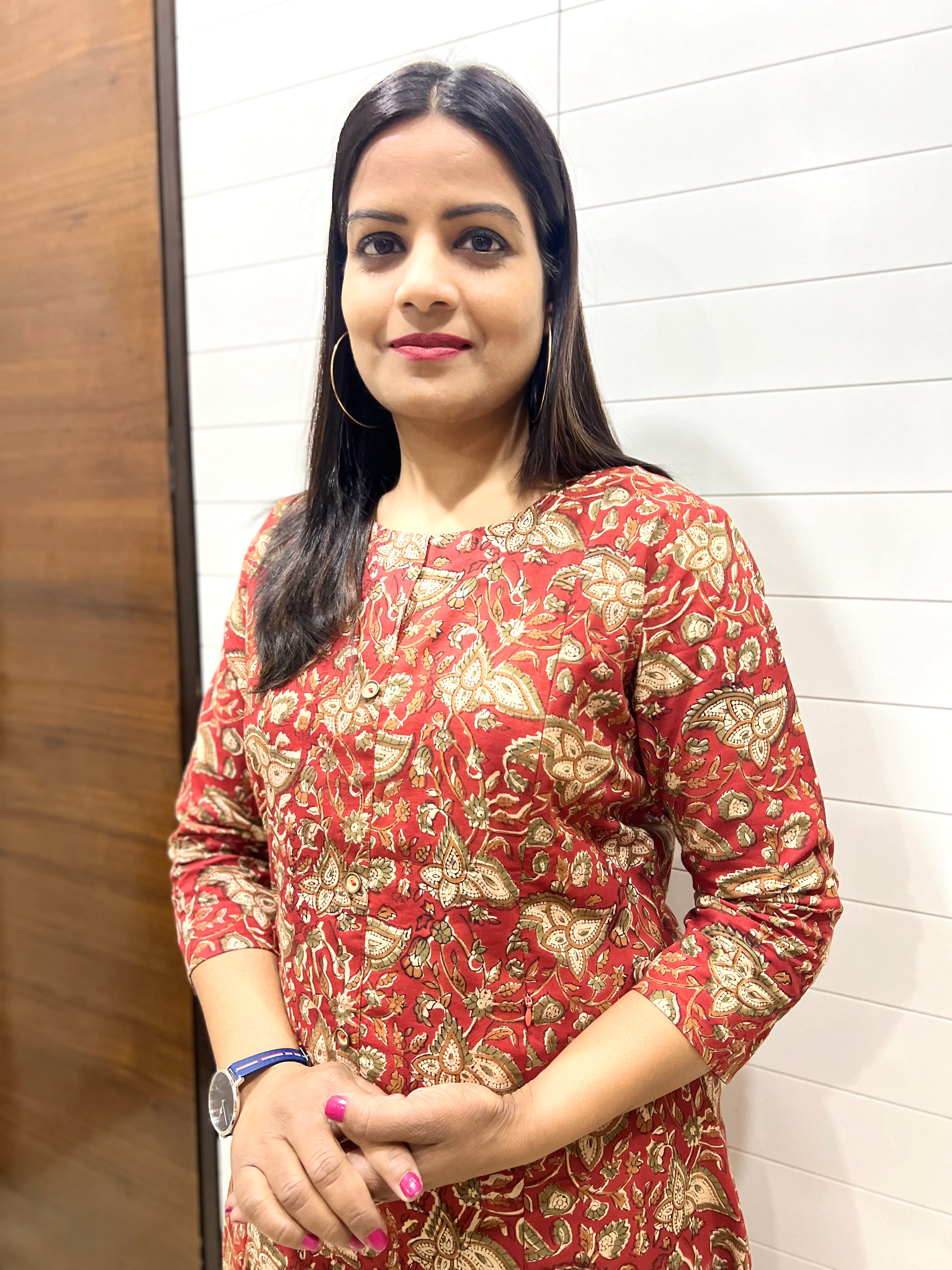 Mumzhug Pure Cotton Jaipuri Hand Block Print Feeding Cord Set with Side Pocket