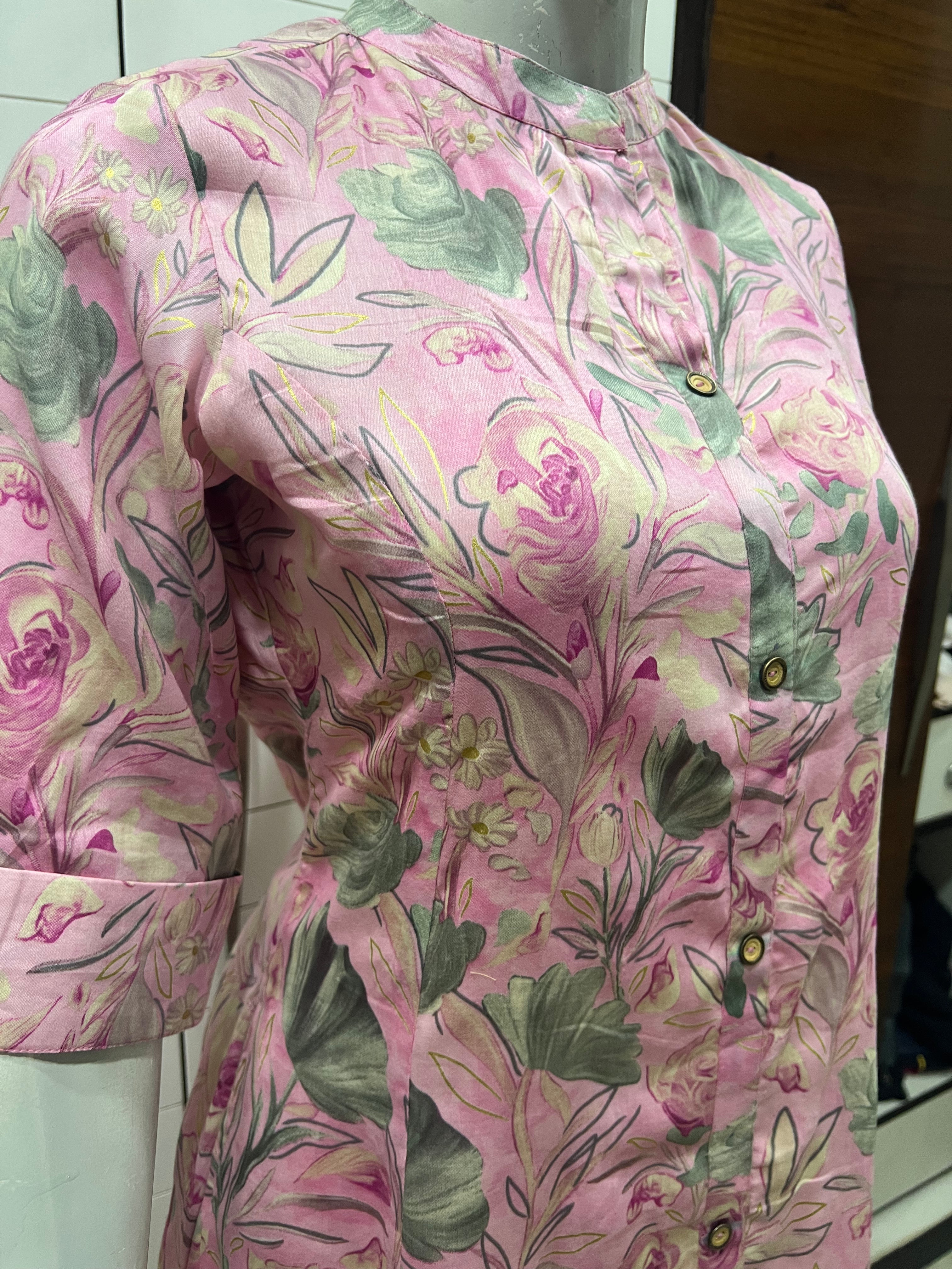 Premium Blend Cotton Printed A-line Feeding Cord Set