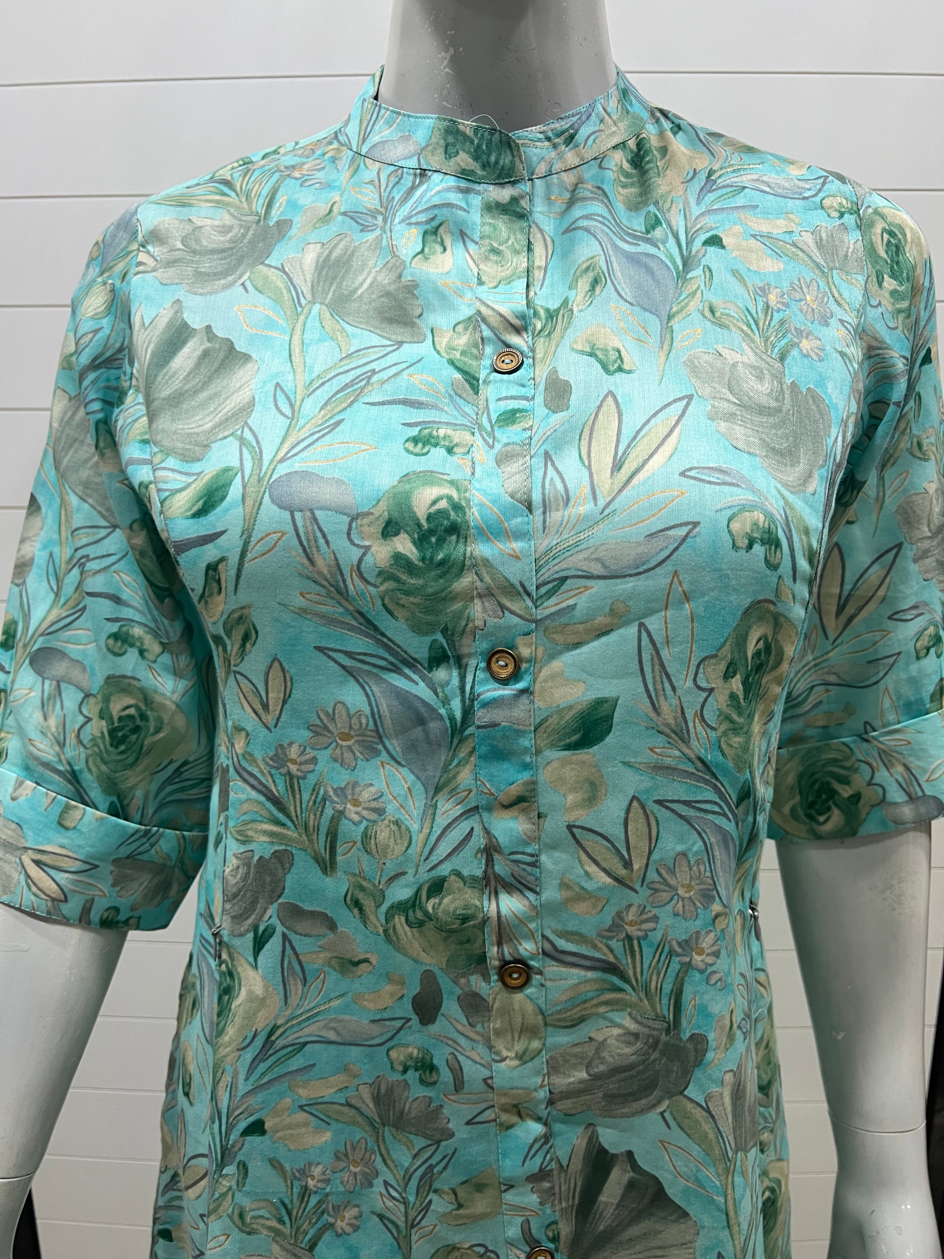 Premium Blend Cotton Printed A-line Feeding Cord Set