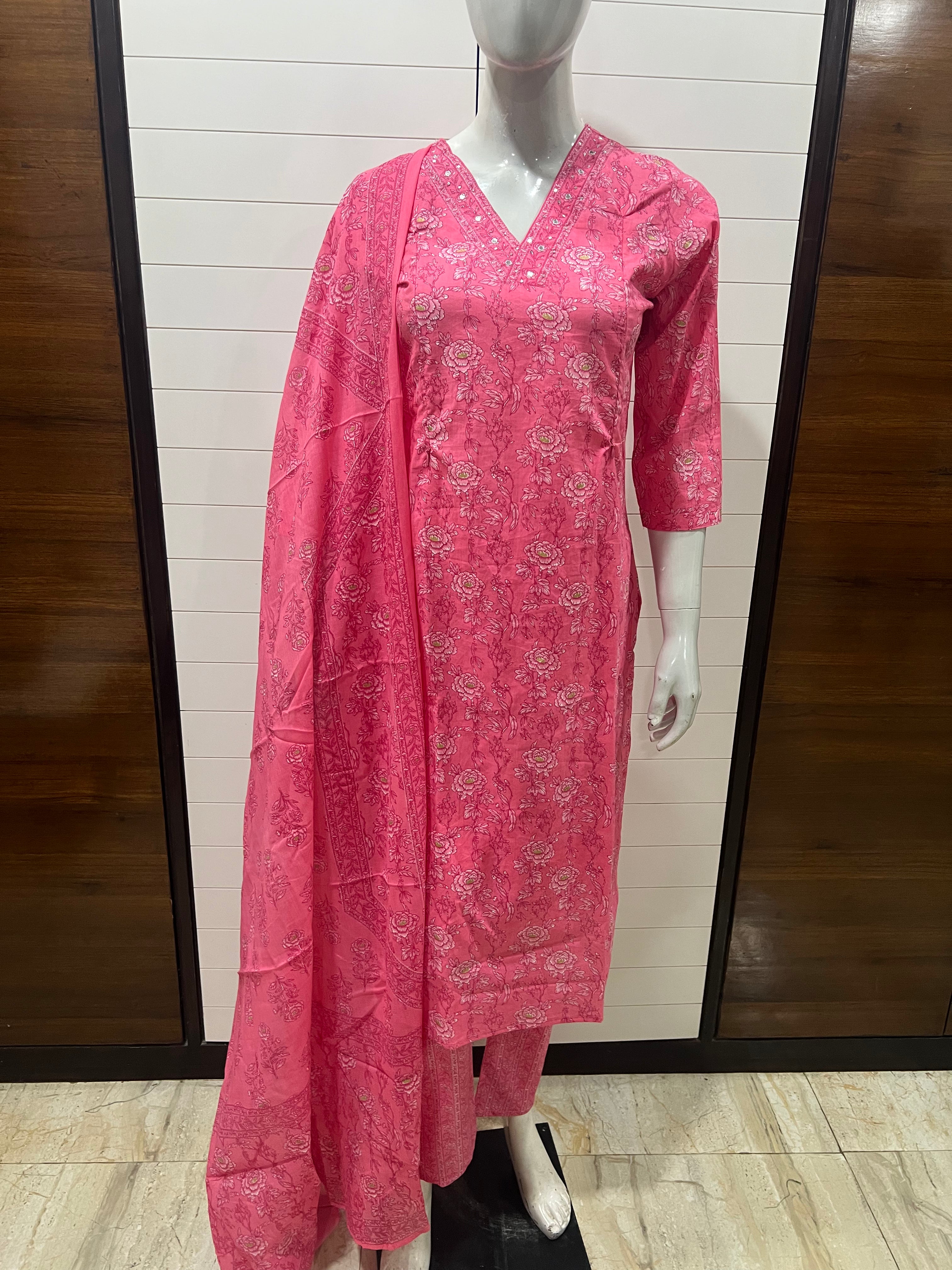 Coral Pure Cotton Feeding Suit Set