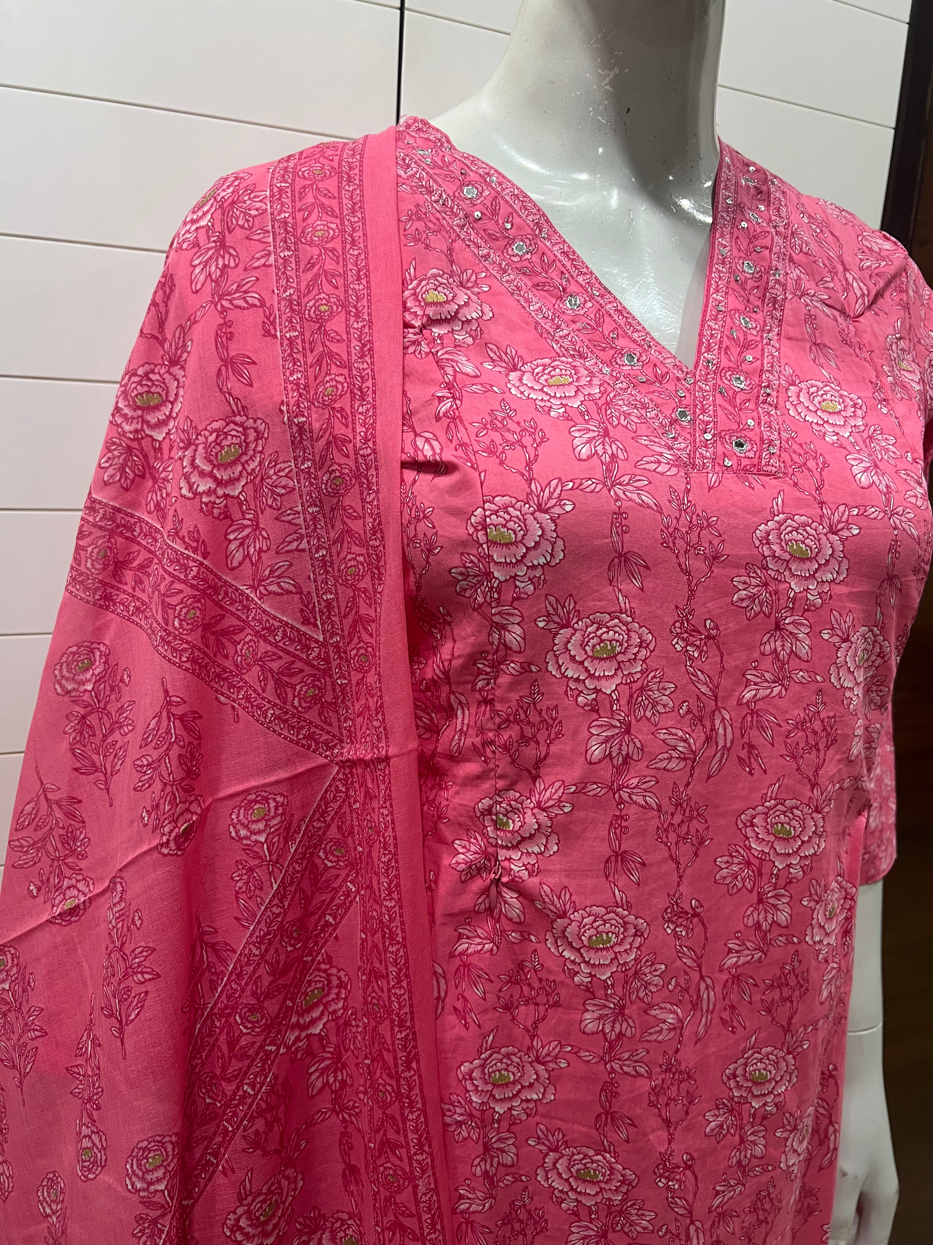 Coral Pure Cotton Feeding Suit Set