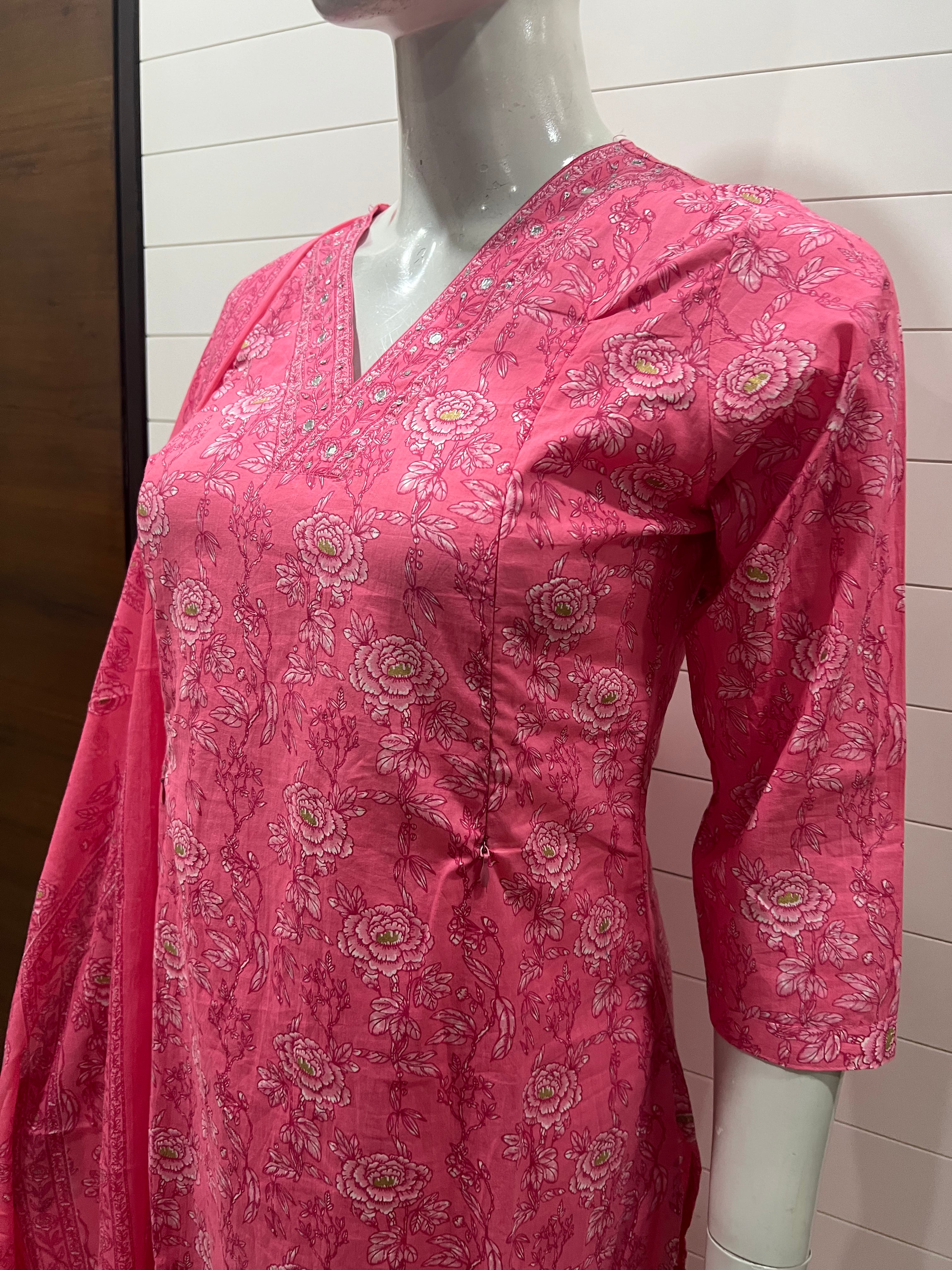 Coral Pure Cotton Feeding Suit Set