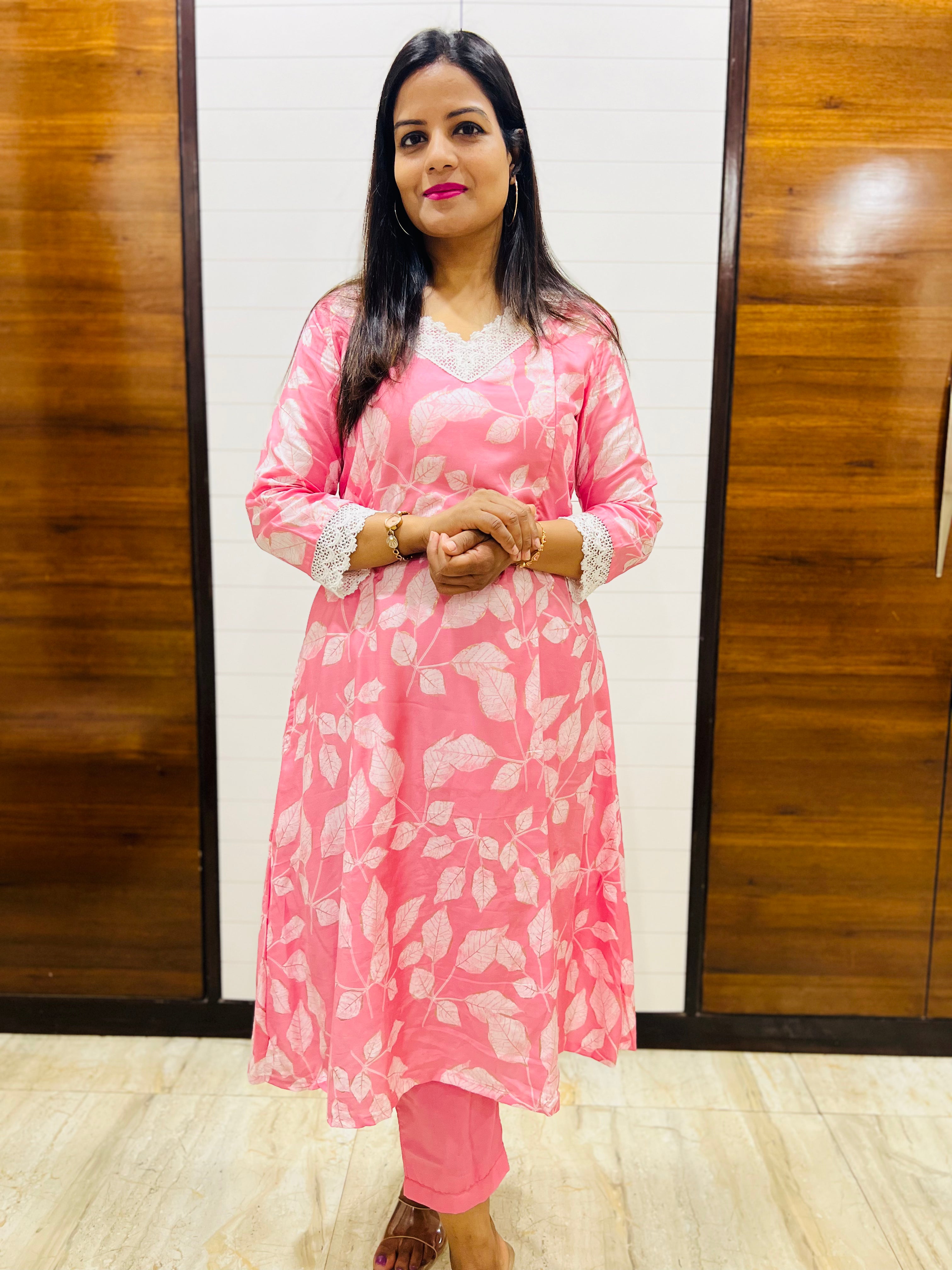 Maslin Cotton Cord Set With Feeding Zipper Embedded With Lace