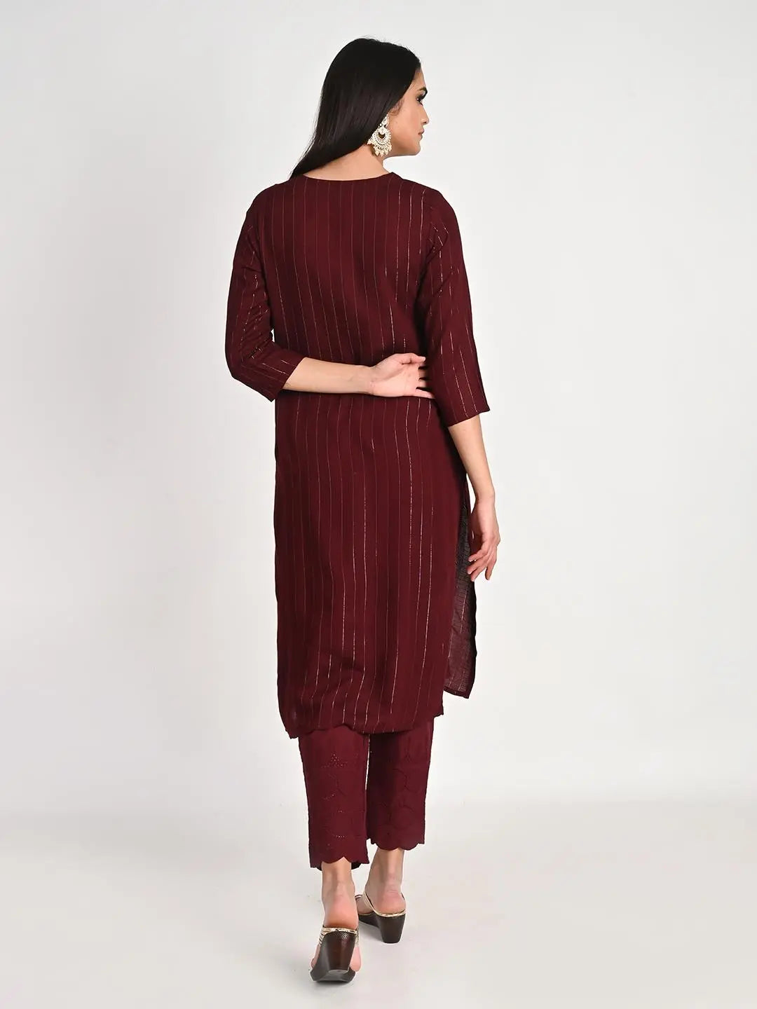 Plus sized Viscose rayon yarn dyed embroidered kurta pant and dupatta set for maternity and feeding purpose mumzhug