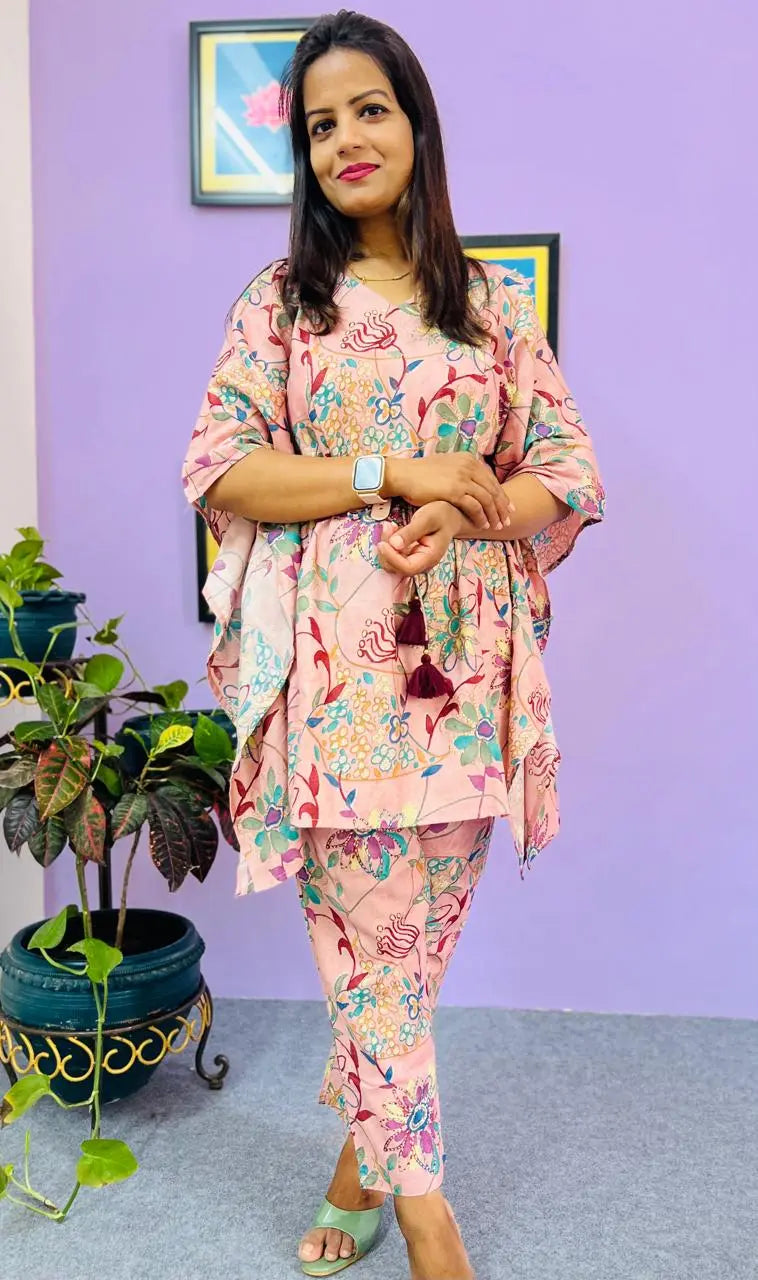 PURE COTTON KAFTAN FEEDING CO-ORD SET FOR MATERNITY AND FEEDING PURPOSE mumzhug