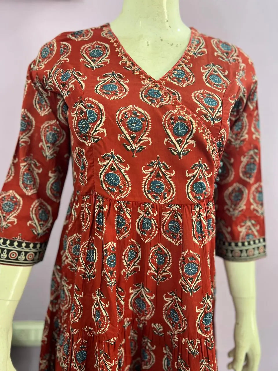 MAROON COLORED COTTON PRINTED FEEDING AND MATERNITY DRESS mumzhug Maternity Gown