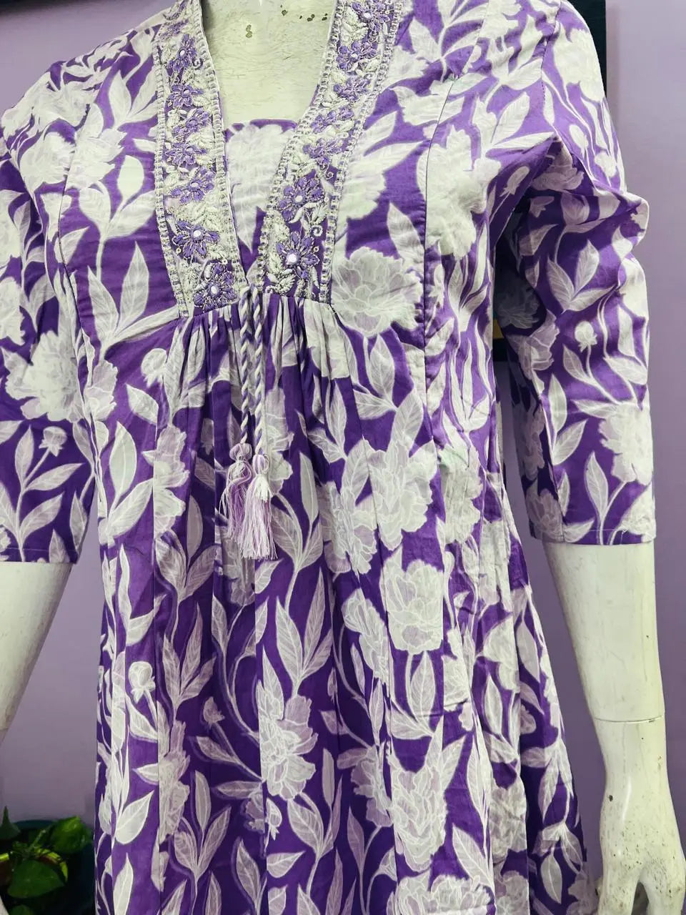 MUMZHUG PRINTED COTTON EMBROIDERED KURTA PANT AND DUPATTA SET FOR FEEDING AND MATERNITY PURPOSE mumzhug Feeding suit set