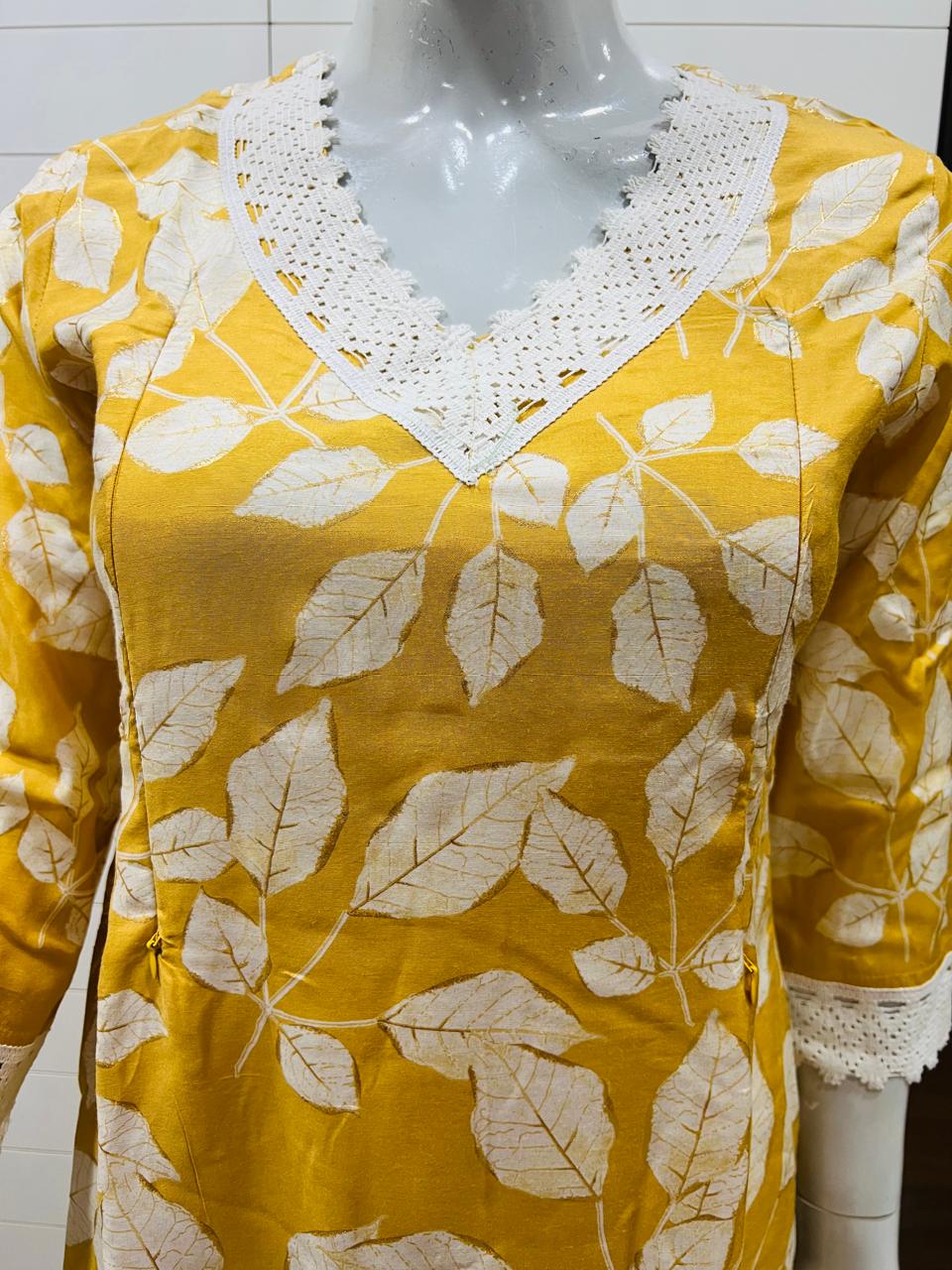 Maslin Cotton Cord Set With Feeding Zipper Embedded With Lace