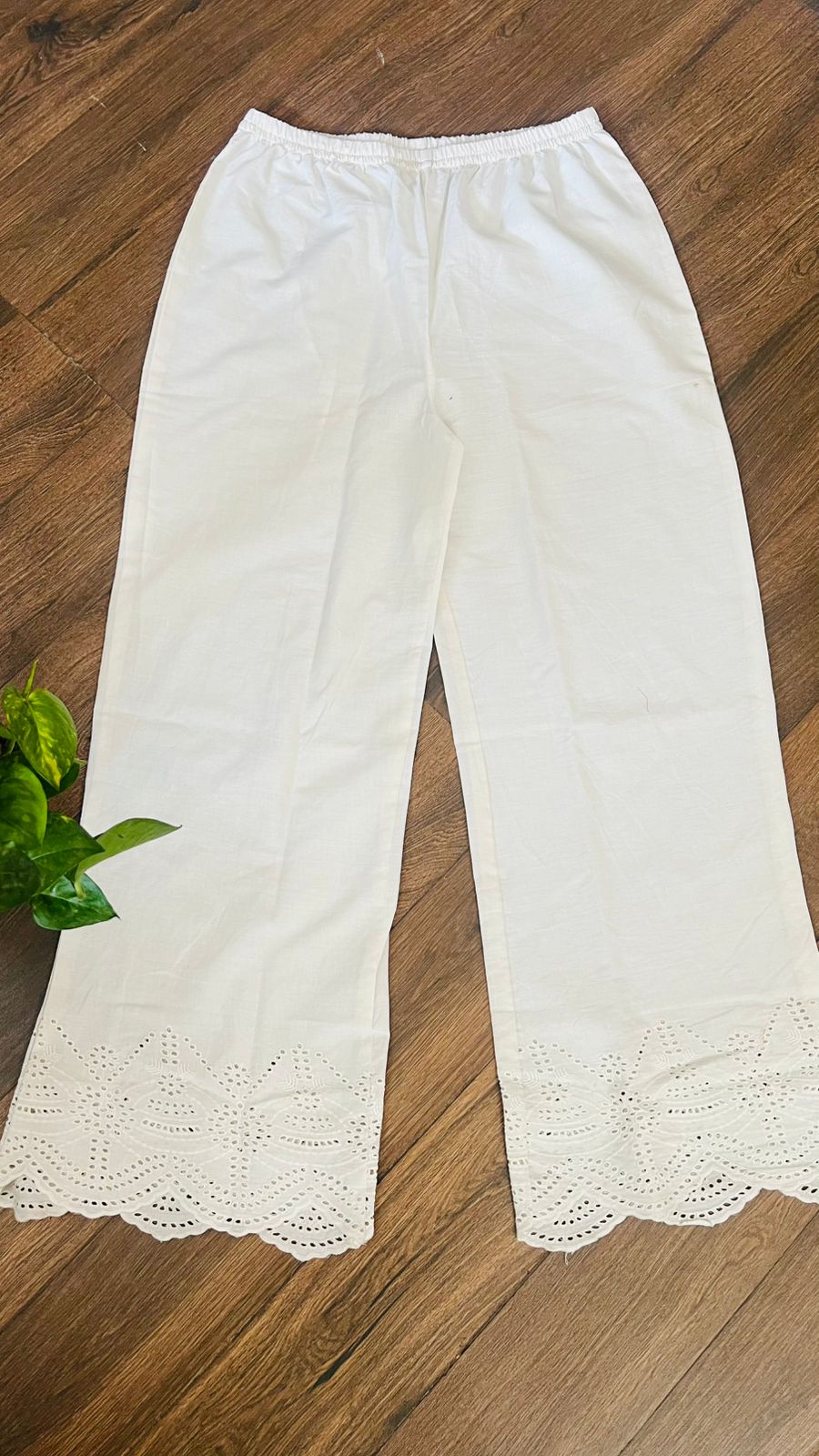 Mumzhug Pure Cotton Schiffli Palazzo to be paired with kurta