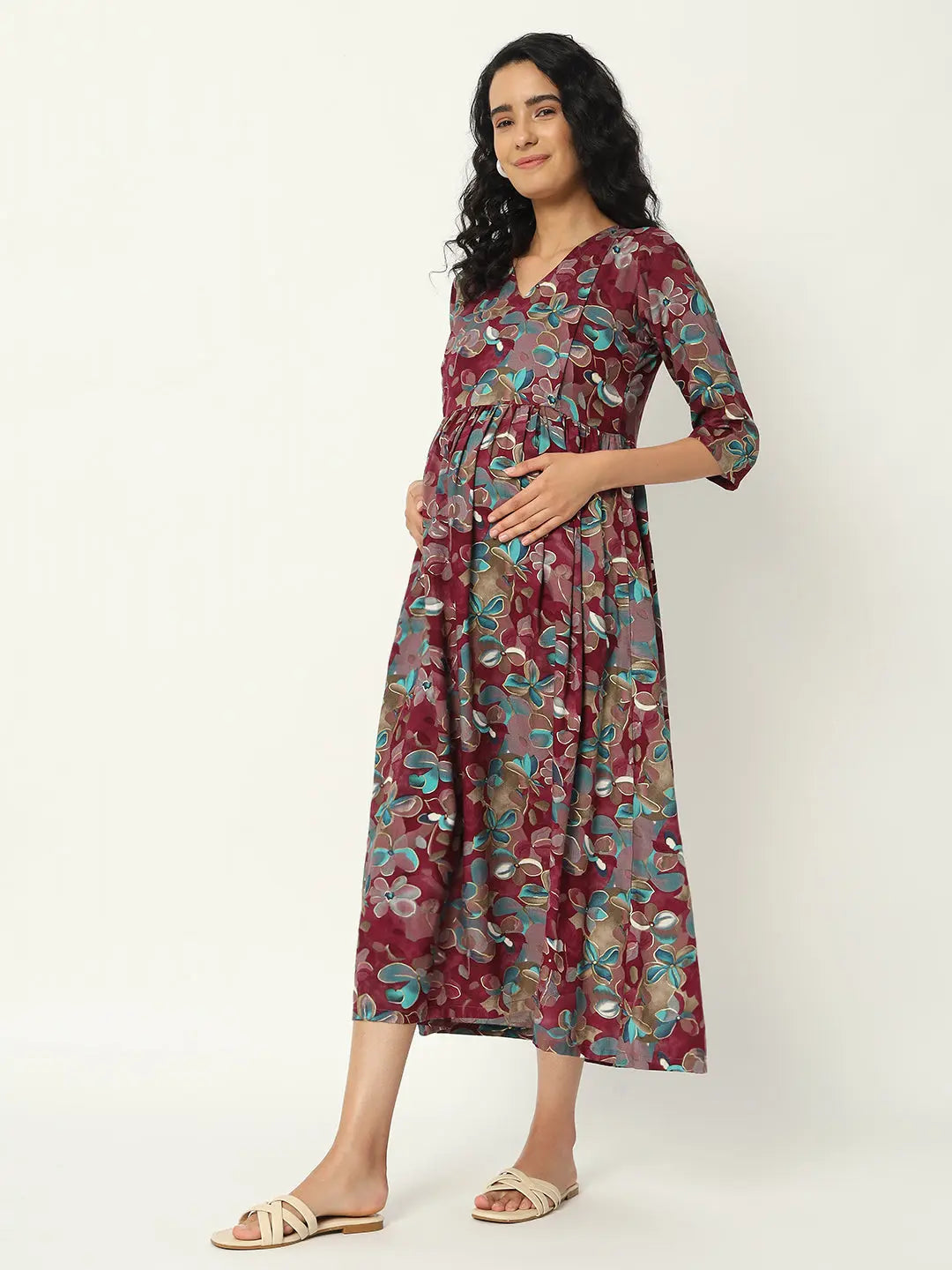 Cotton Prented Flared Kurta For Feeding And Maternity Purpose mumzhug