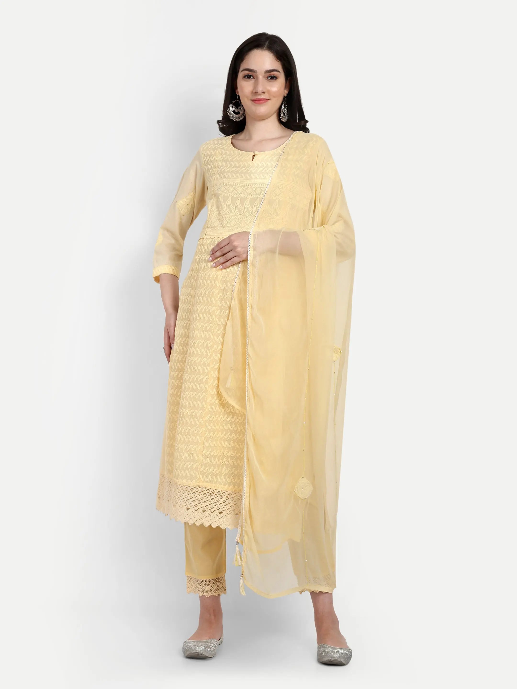 CHIKANKARI FEEDING AND MATERNITY KURTA SET mumzhug