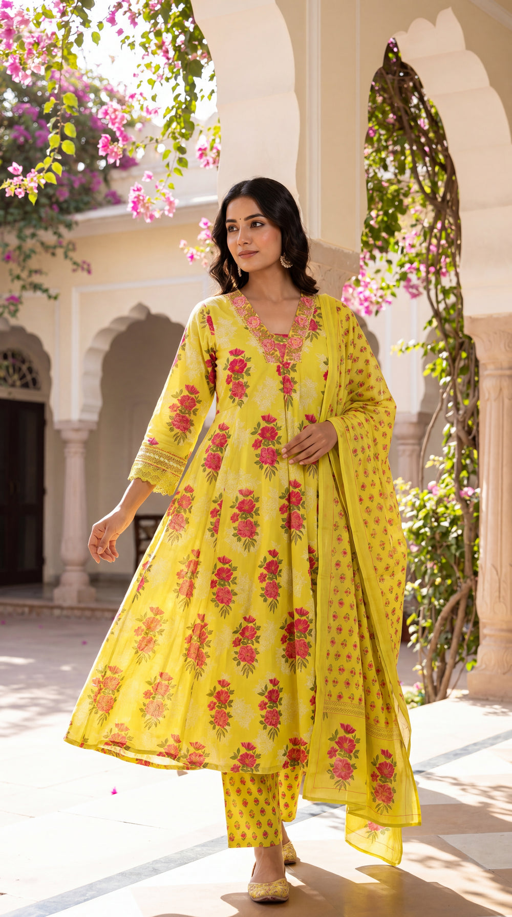 Yellow Pure Cotton Maternity & Feeding Kurta Pant Set with Dupatta – Mumzhug Ethnic Wear- DISPATCHING ON 25TH JULY
