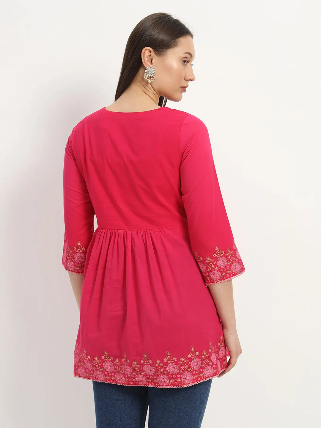 Cotton Embroided Flared Kurta For Feeding And Maternity Purpose mumzhug