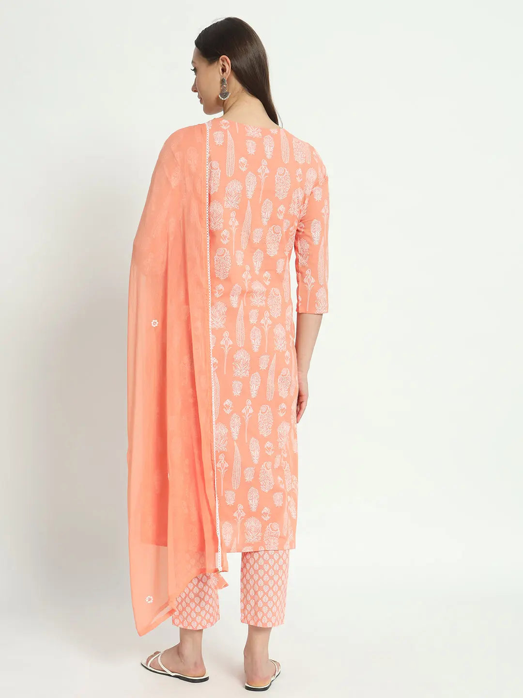 COTTON  DORI EMBROIDED KURTA WITH  PANT AND CHIFFON DUPATTA FOR MATERNITY AND FEEDING PURPOSE mumzhug