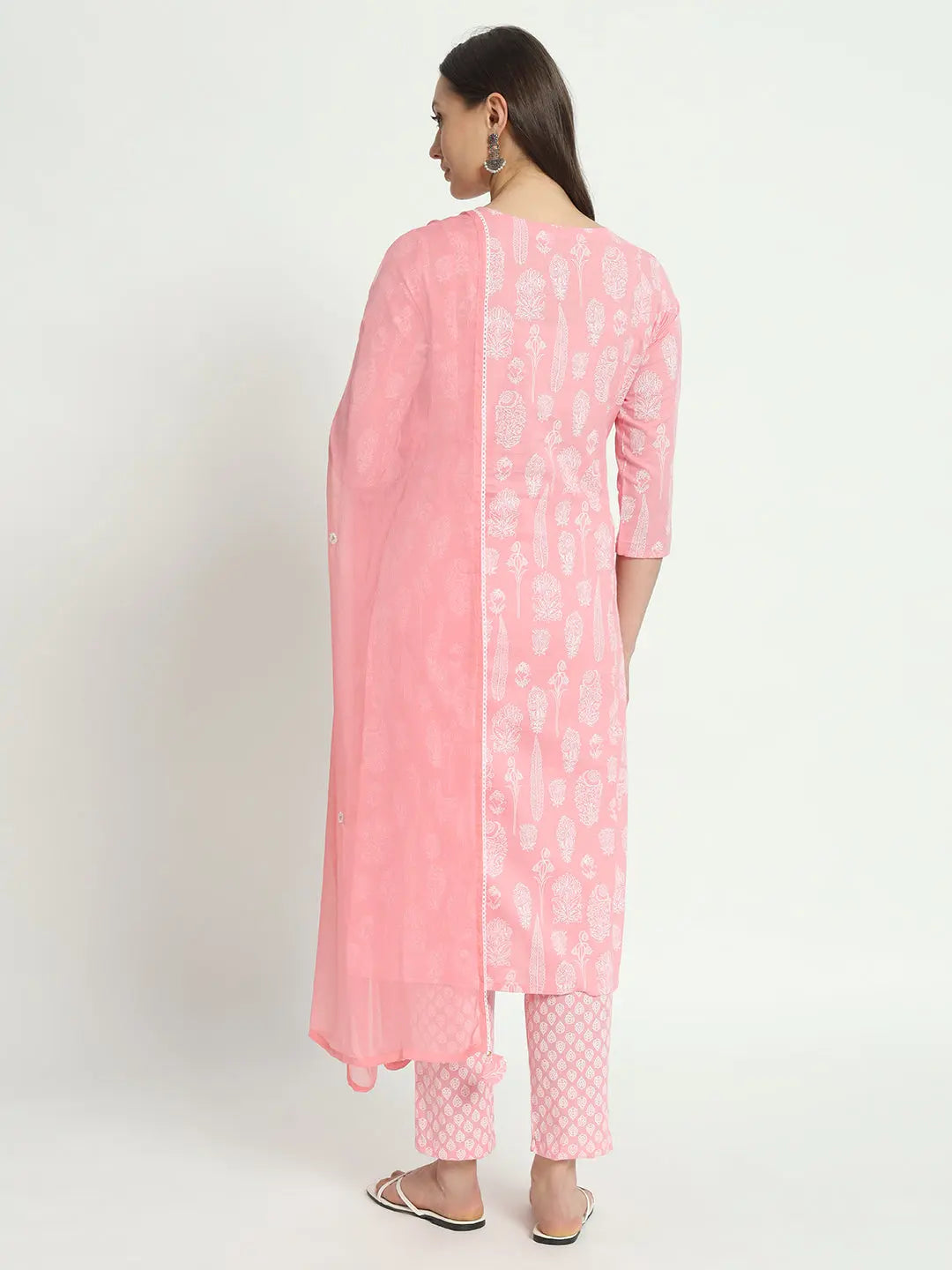 COTTON  DORI EMBROIDED KURTA WITH  PANT AND CHIFFON DUPATTA FOR MATERNITY AND FEEDING PURPOSE mumzhug