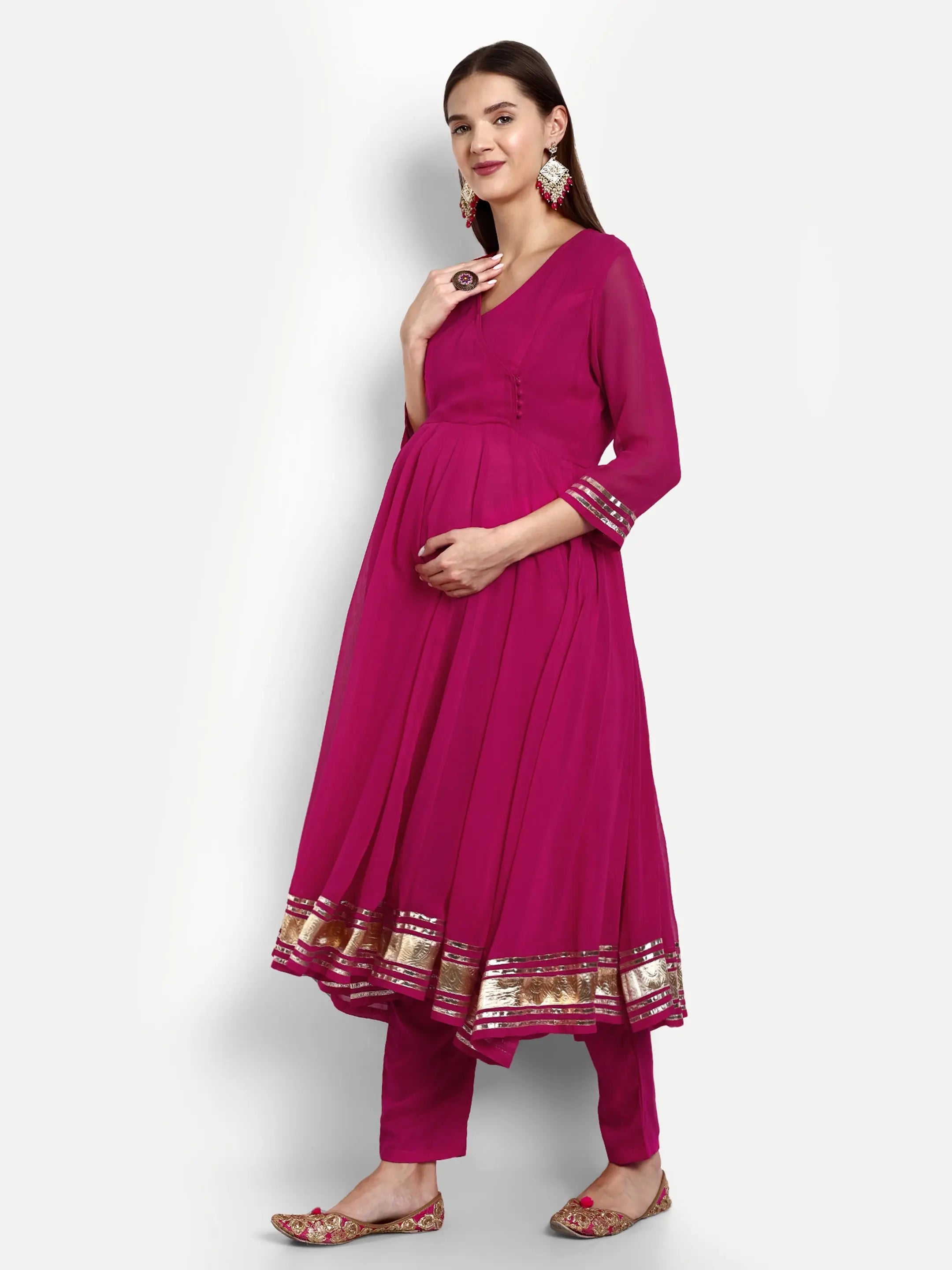 mumzhug Gotta Patti Empire Anarkali Kurta With Trousers  Dupatta mumzhug