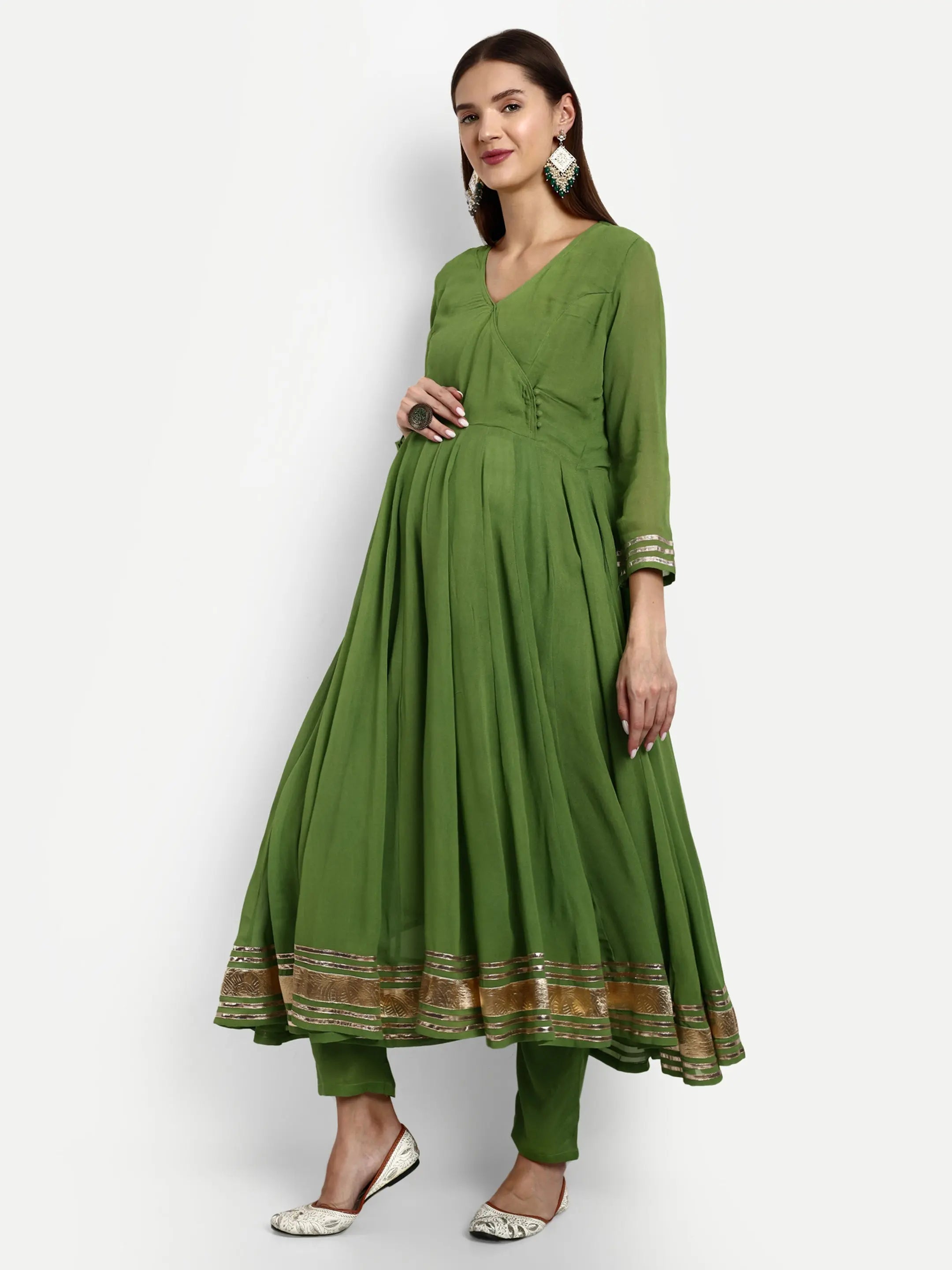 mumzhug Gotta Patti Empire Anarkali Kurta With Trousers  Dupatta mumzhug