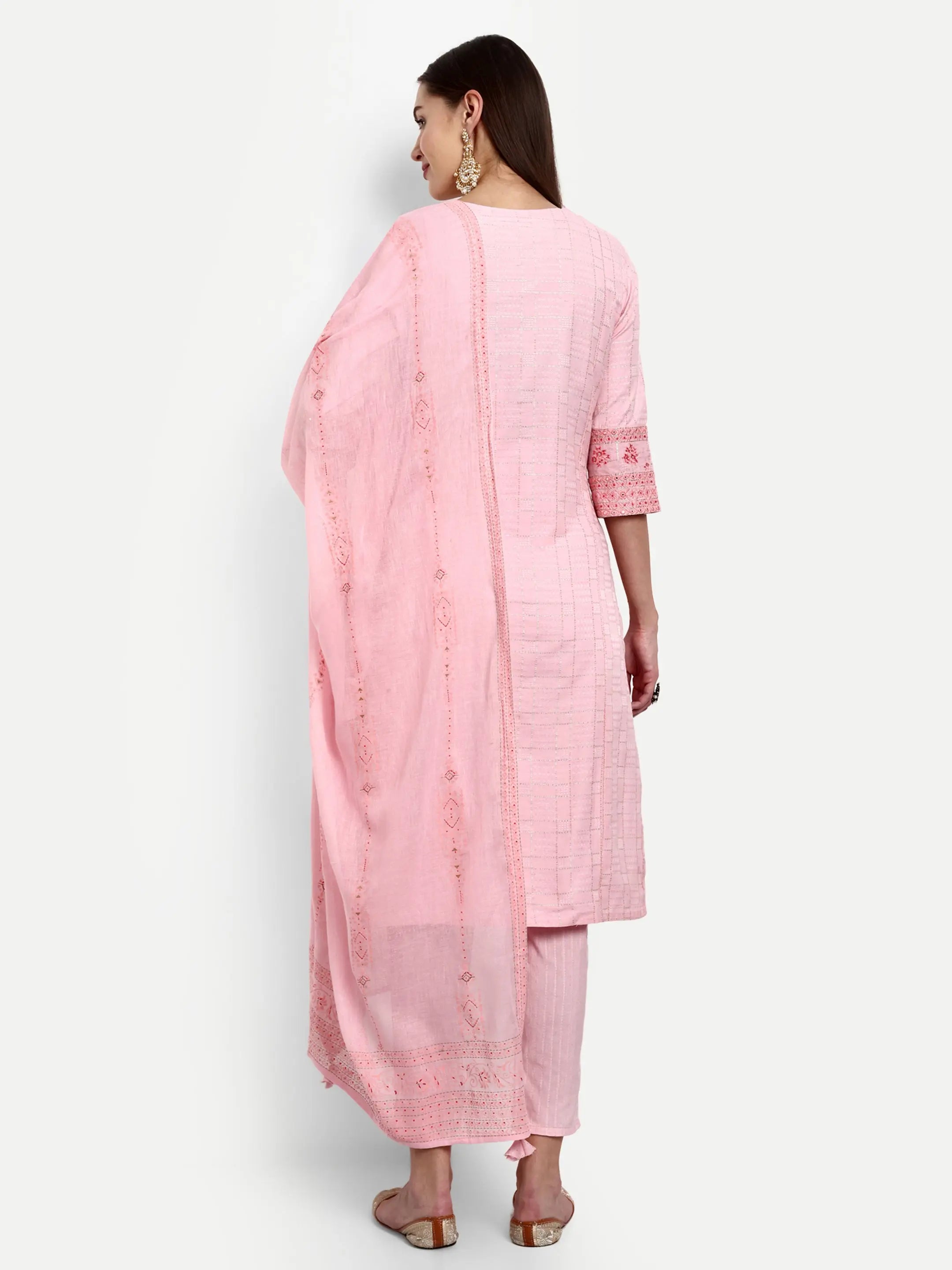 Cotton Lurex Embroided Kurta With Trouser And Dupatta For Feeding And Maternity mumzhug