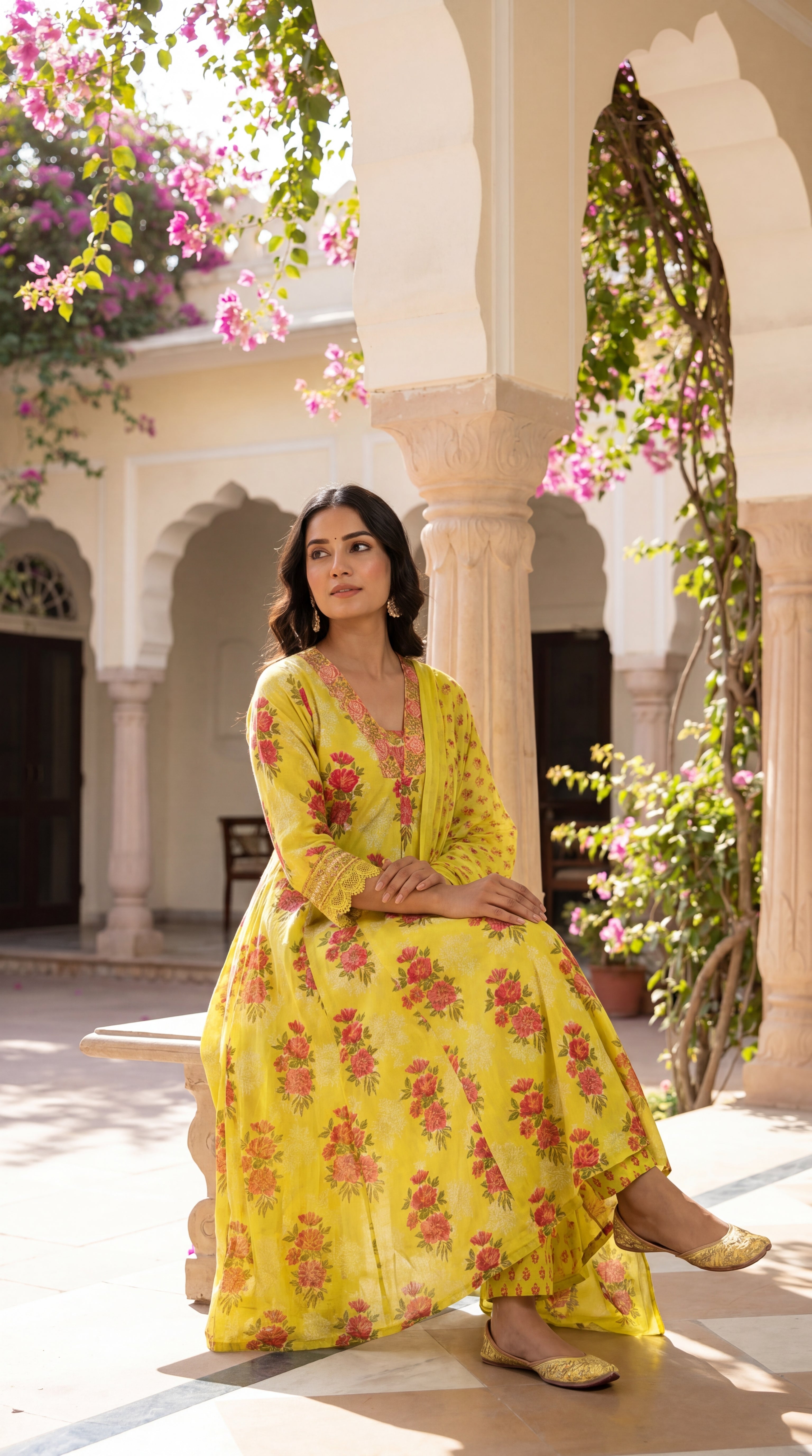 Yellow Pure Cotton Maternity & Feeding Kurta Pant Set with Dupatta – Mumzhug Ethnic Wear