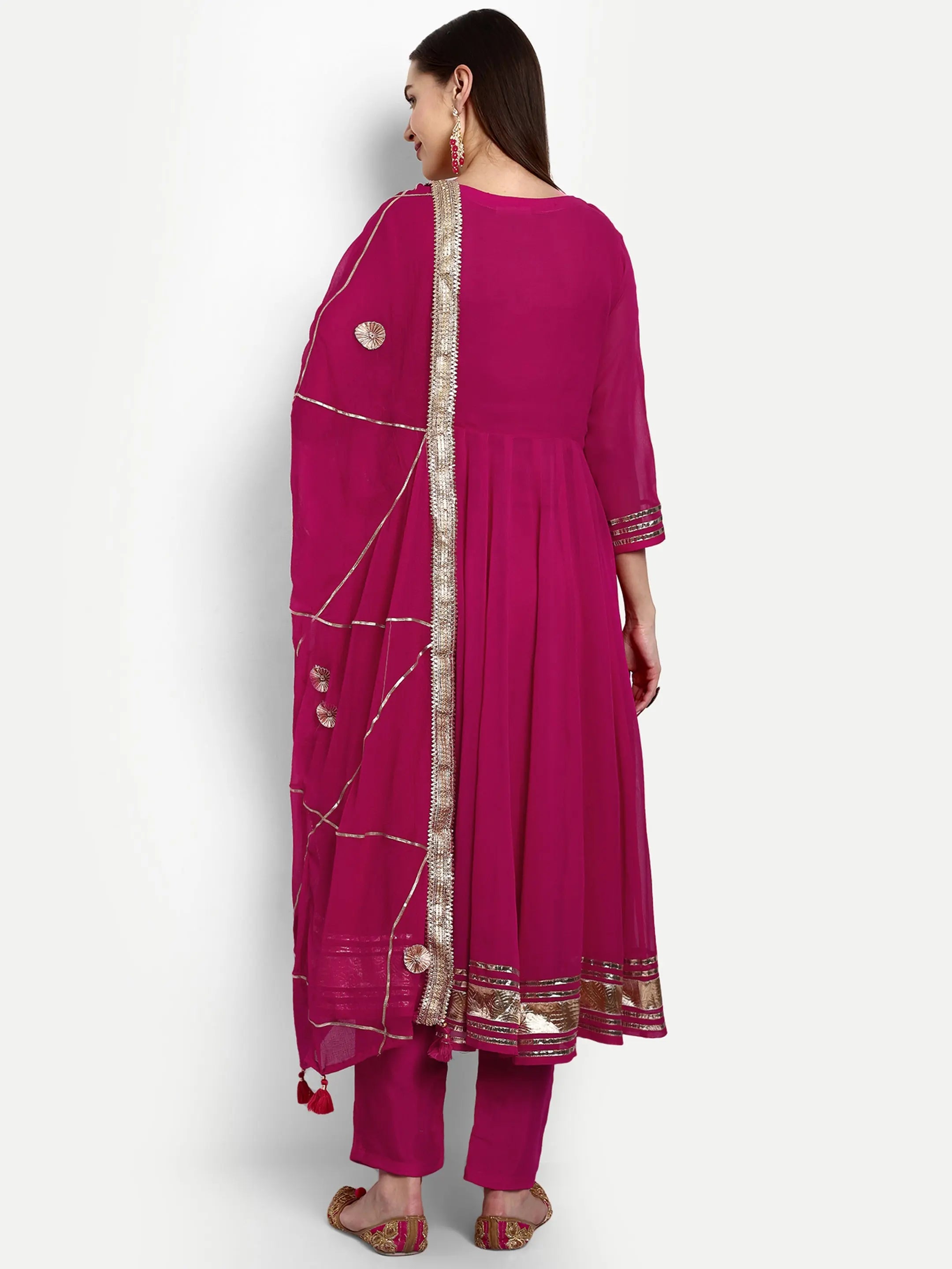 mumzhug Gotta Patti Empire Anarkali Kurta With Trousers  Dupatta mumzhug