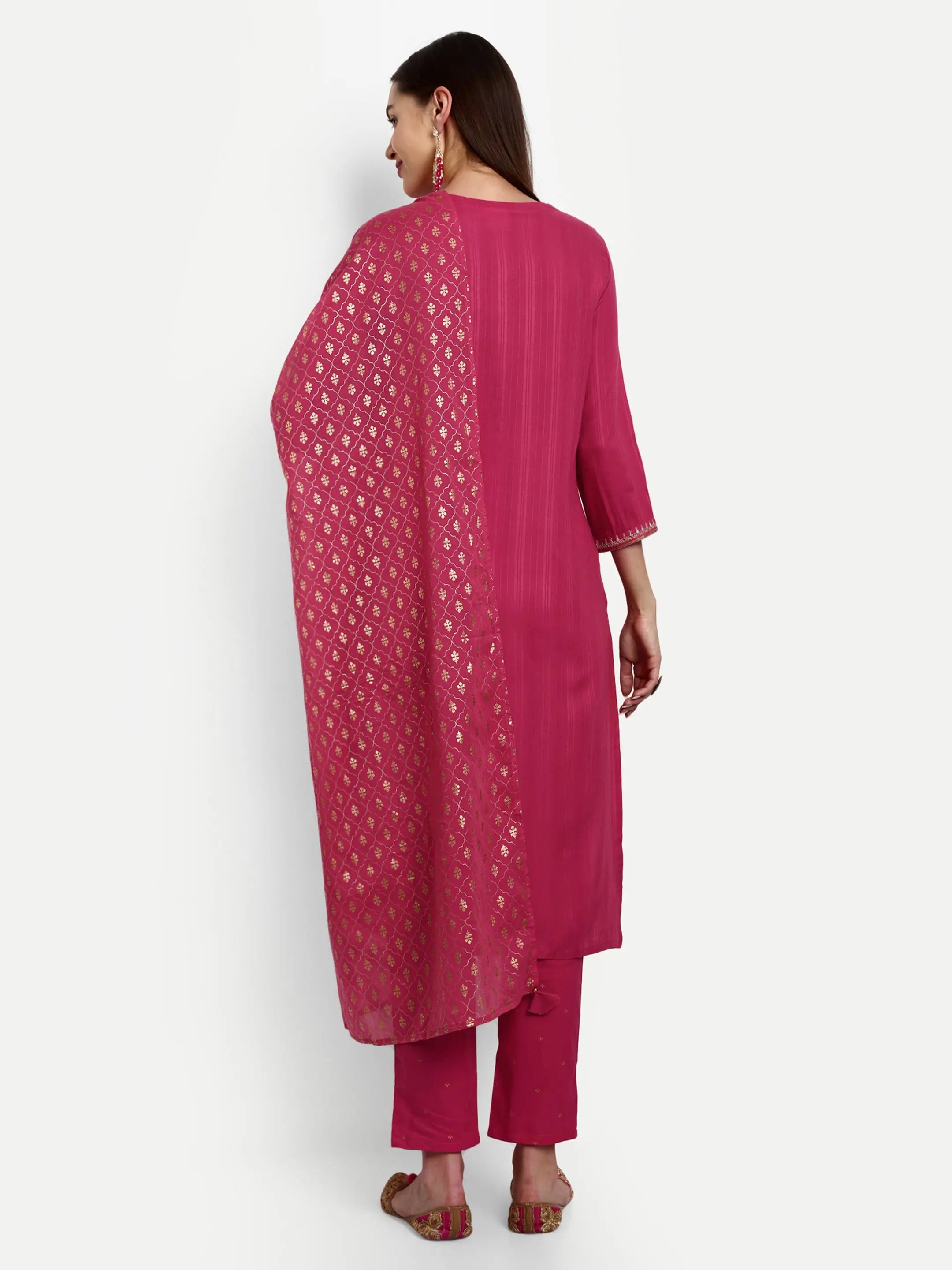 VISCOSE YARN DYED RAYON EMBROIDERED KURTA PANT AND DUPATTA SET FOR FEEDING AND MATERNITY PURPOSE mumzhug