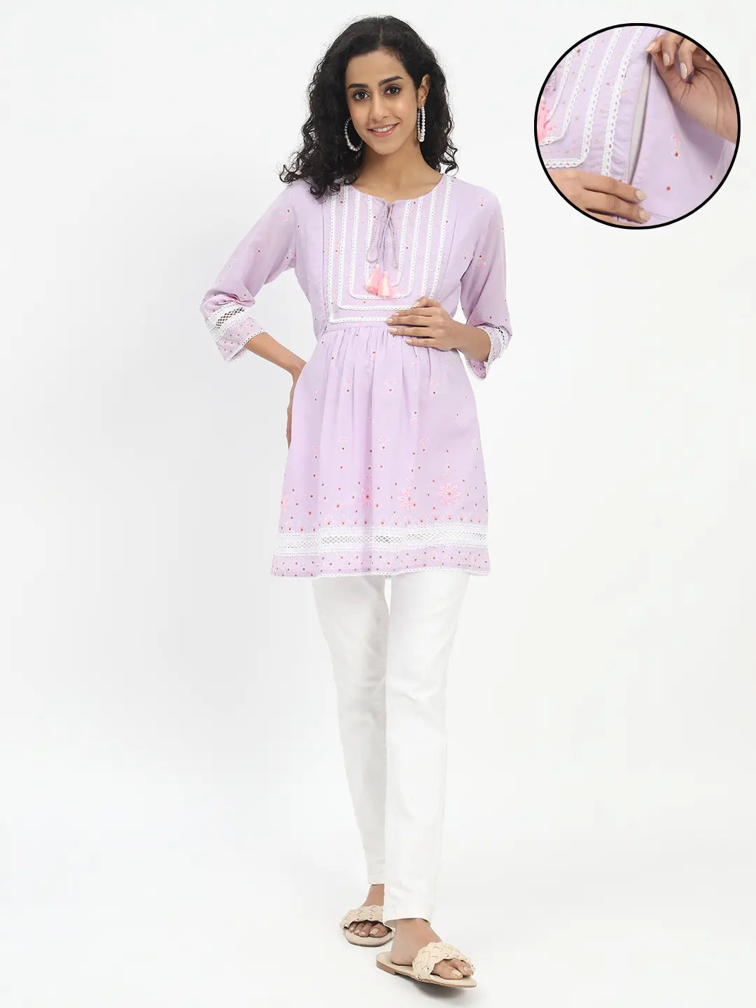 Cotton Printed Tunic For Feeding And Maternity Purpose mumzhug