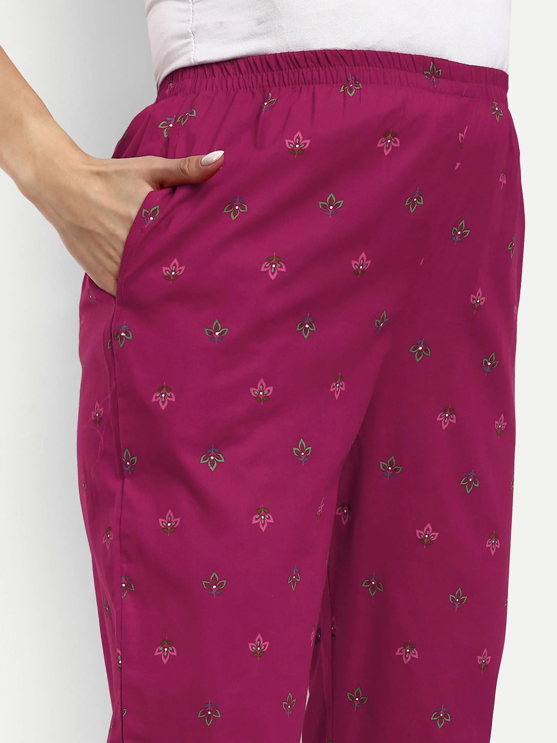 mumzhug Floral Embroidered Thread Work Pure Cotton Maternity Kurta with Trousers  Dupatta mumzhug