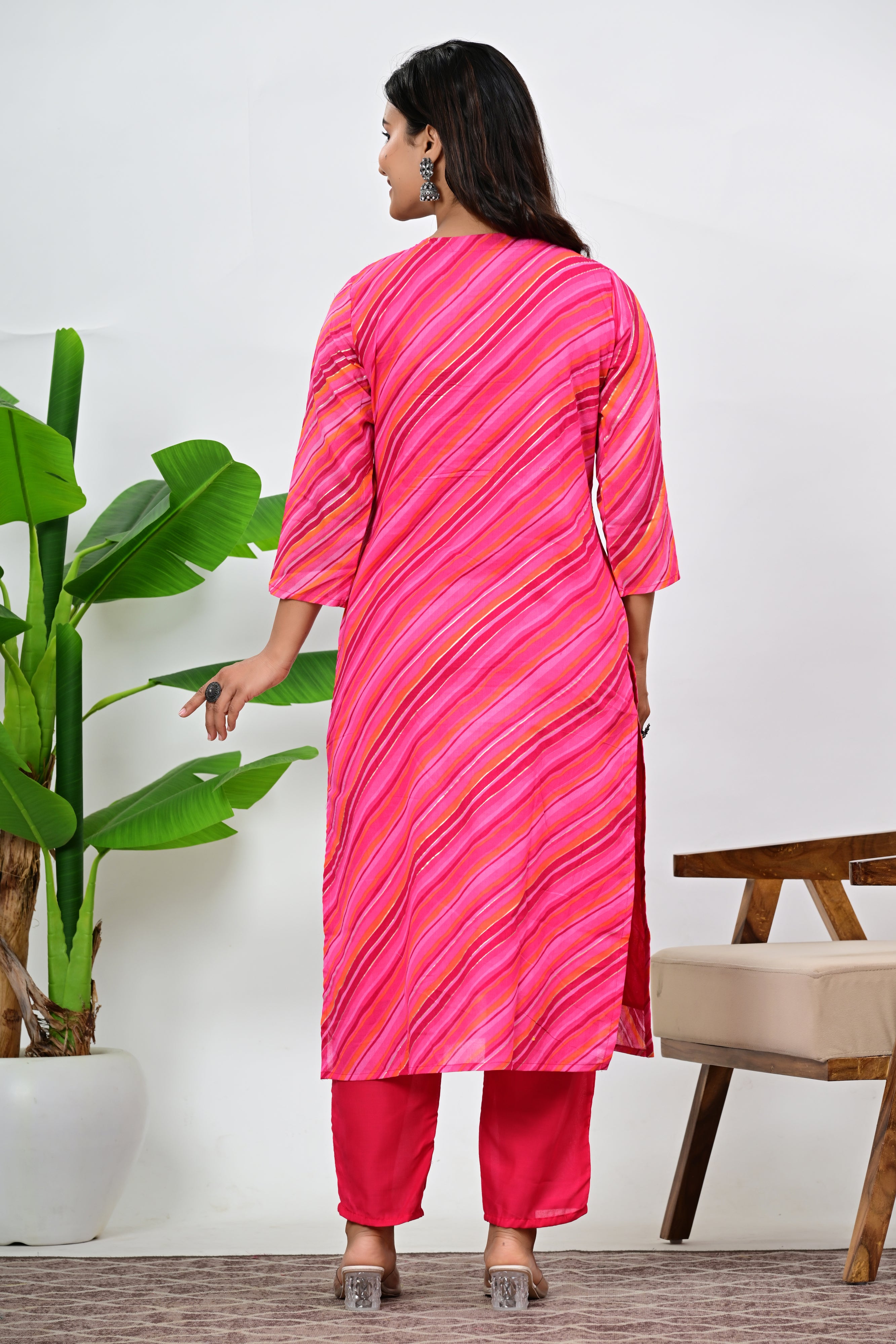 Fuchsia Cotton Embroidered Feeding Kurta Pant and Chiffon Dupatta with Attached Lining