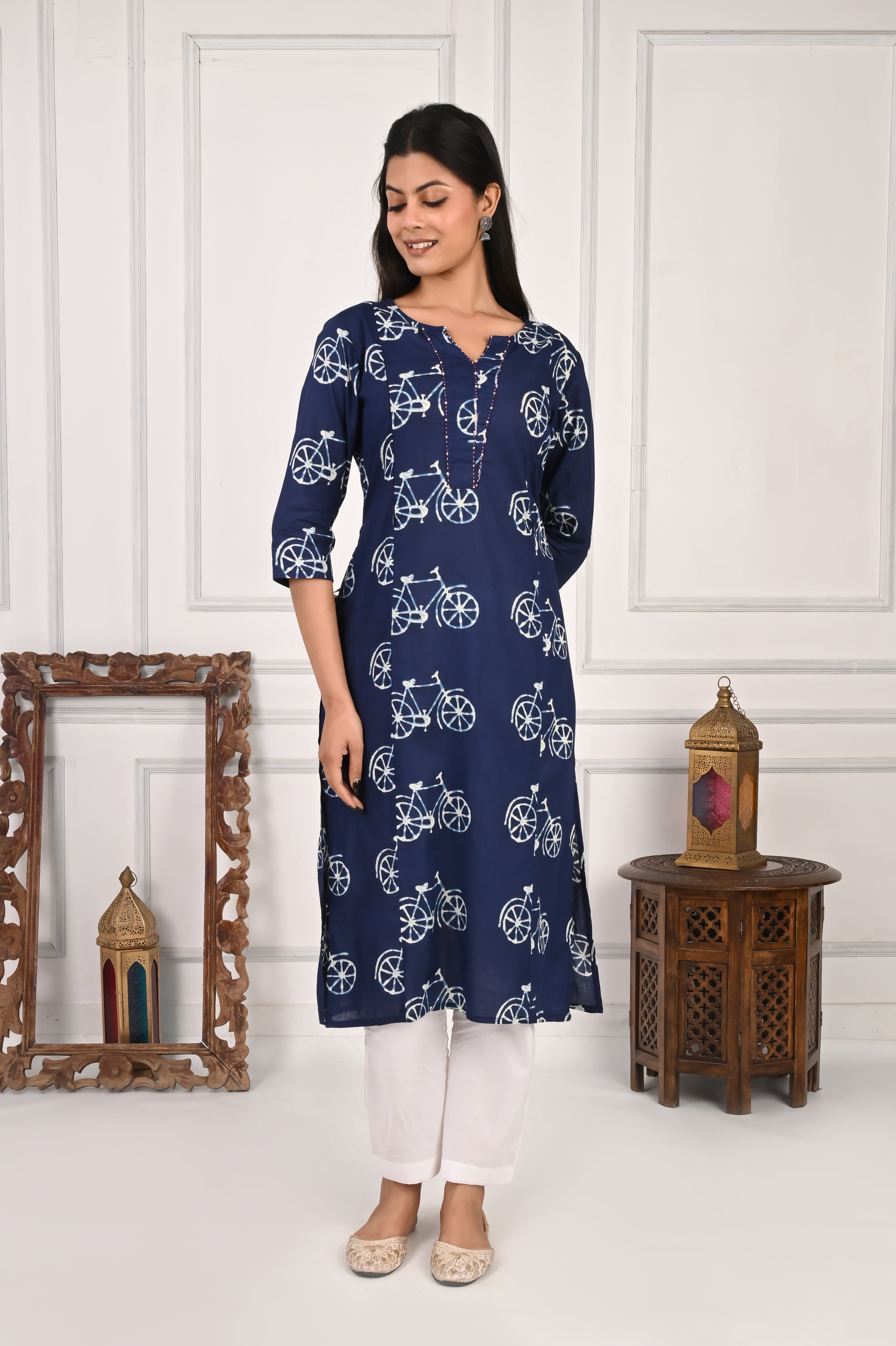 Mumzhug Pure Cotton Jaipuri Print Feeding Kurta