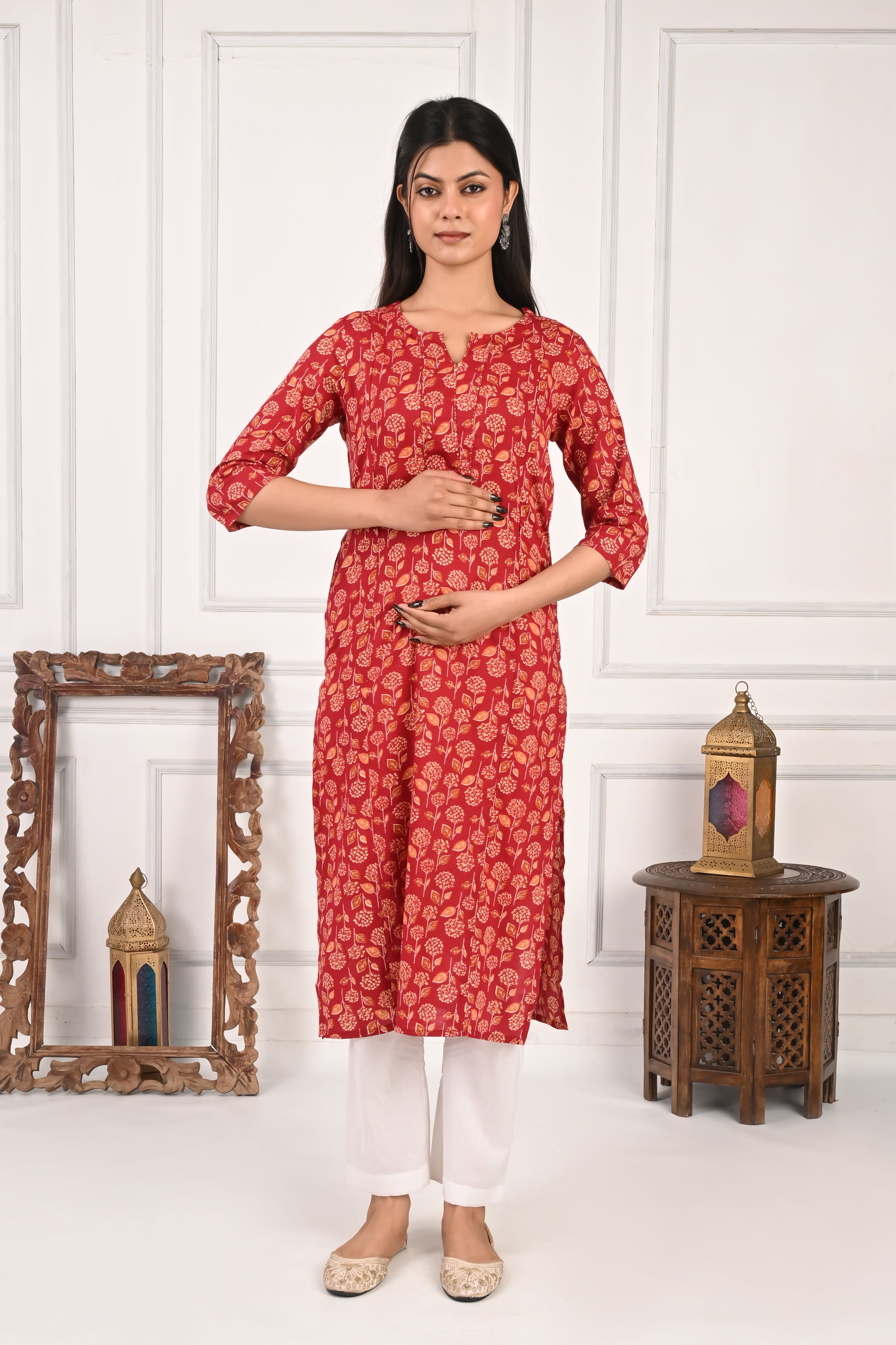 Mumzhug Pure Cotton Feeding Kurta