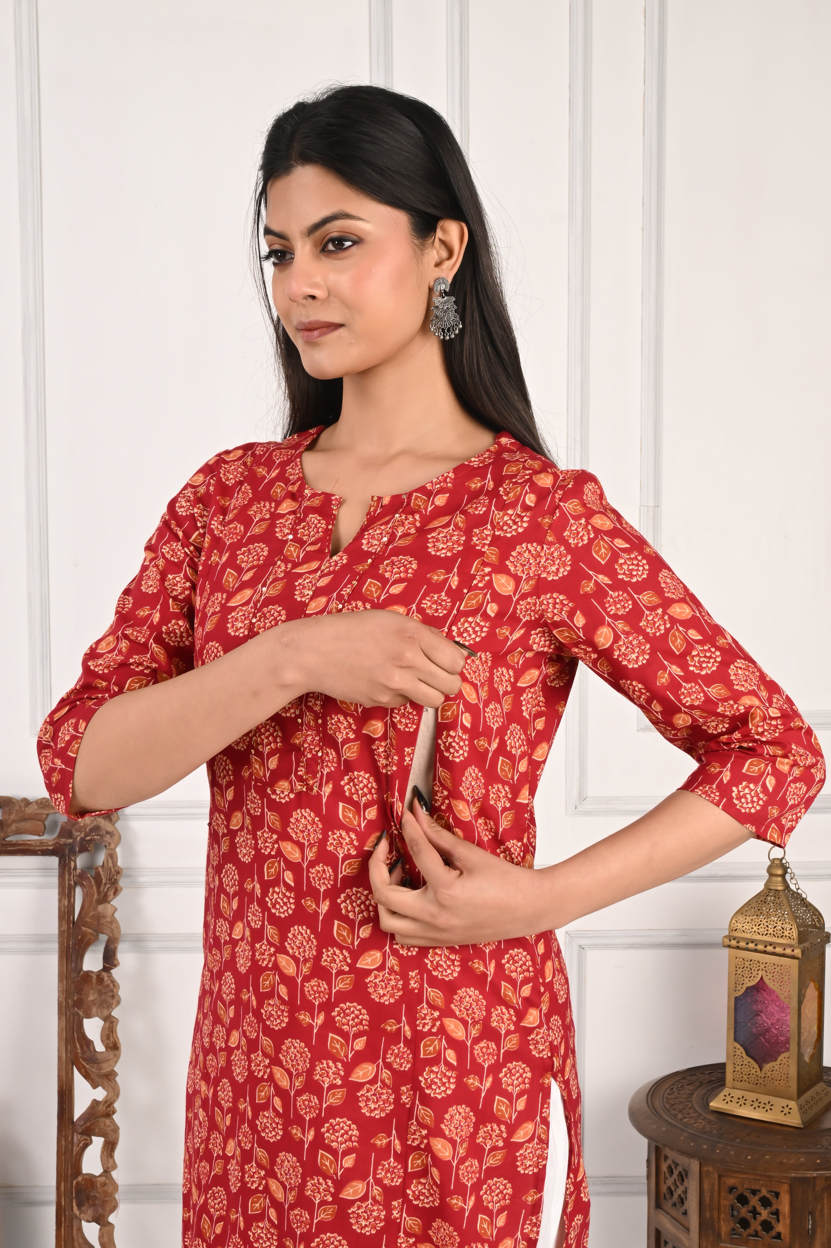 Mumzhug Pure Cotton Feeding Kurta