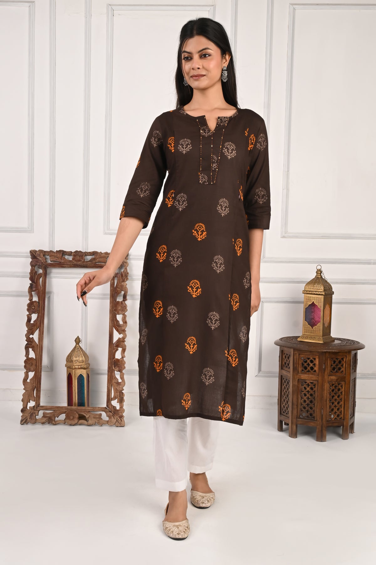 Mumzhug Pure Cotton Jaipuri Print Feeding Kurta