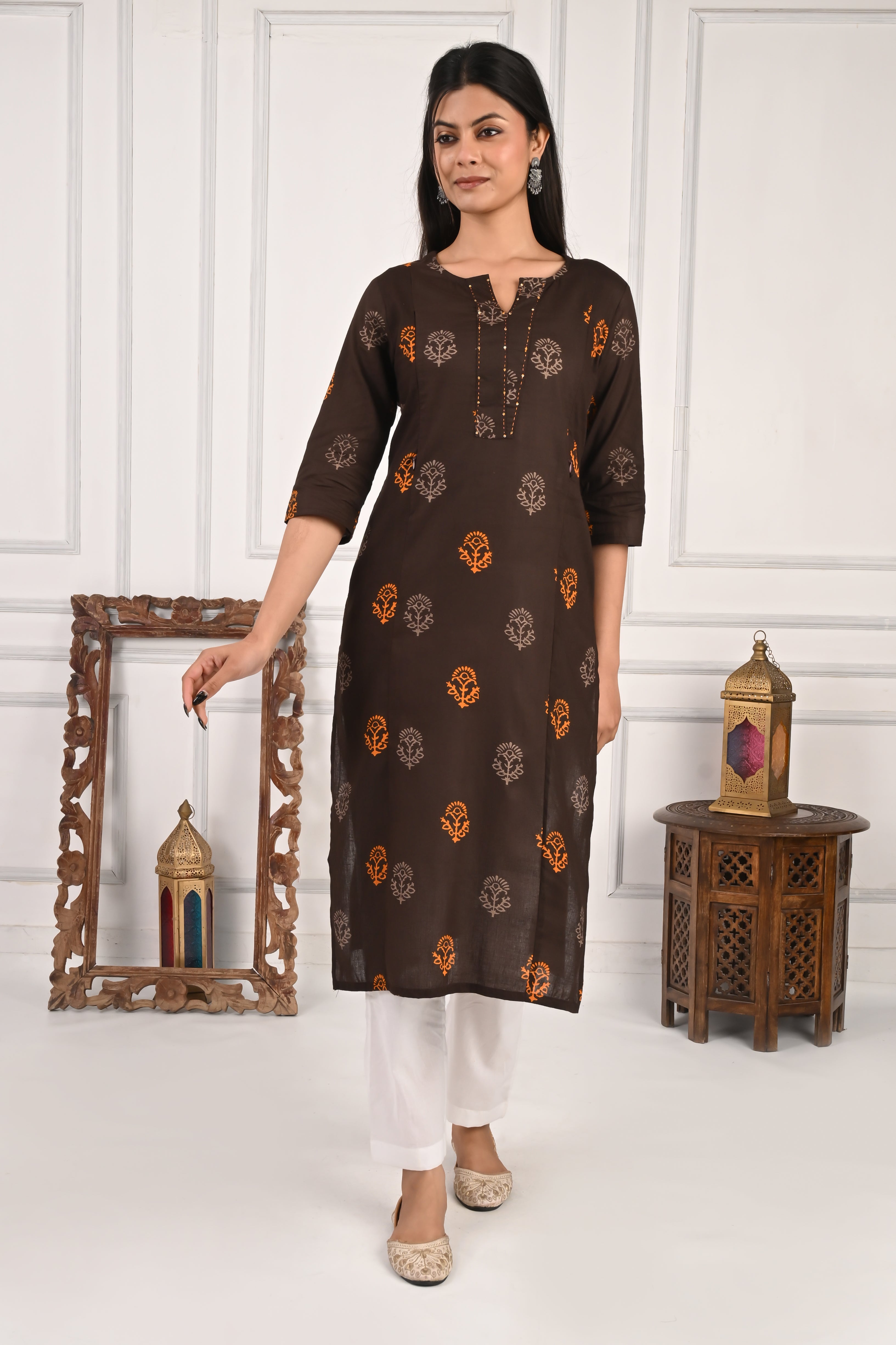 Mumzhug Pure Cotton Jaipuri Print Feeding Kurta