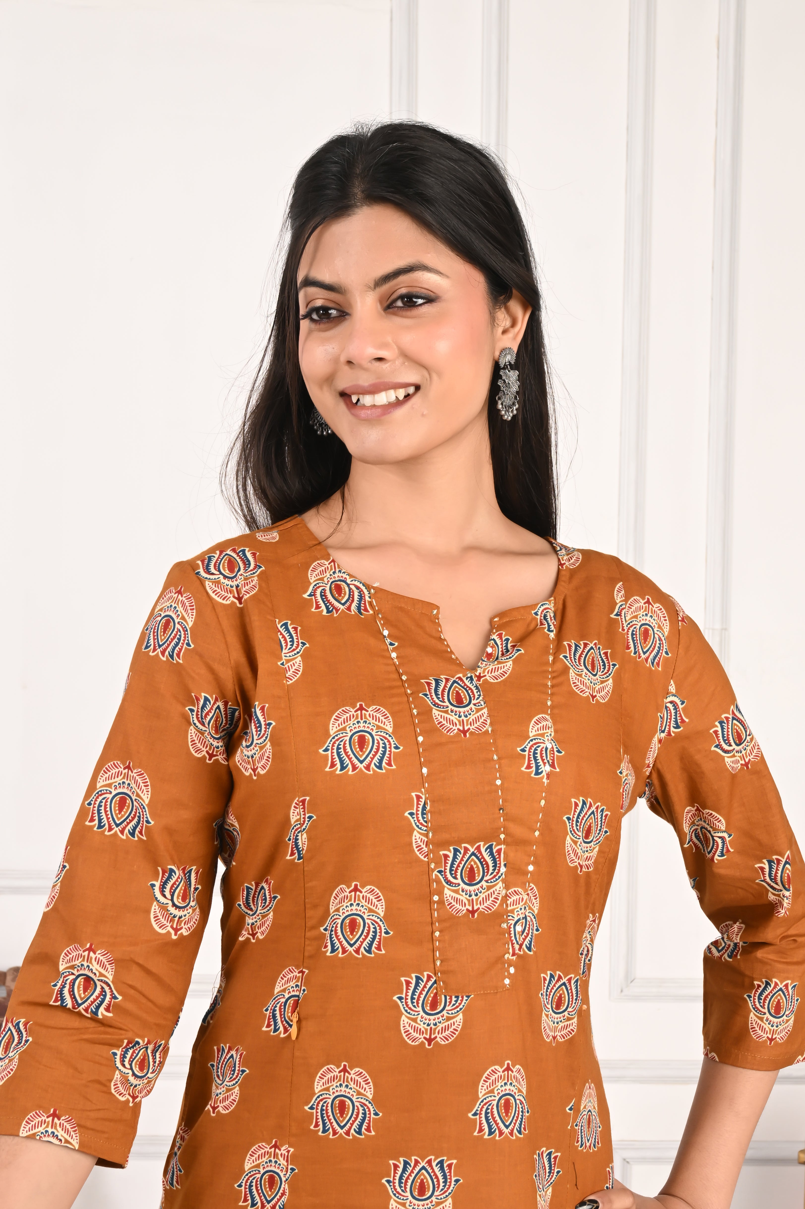 Mumzhug Mustard Color Pure Cotton Feeding Kurta