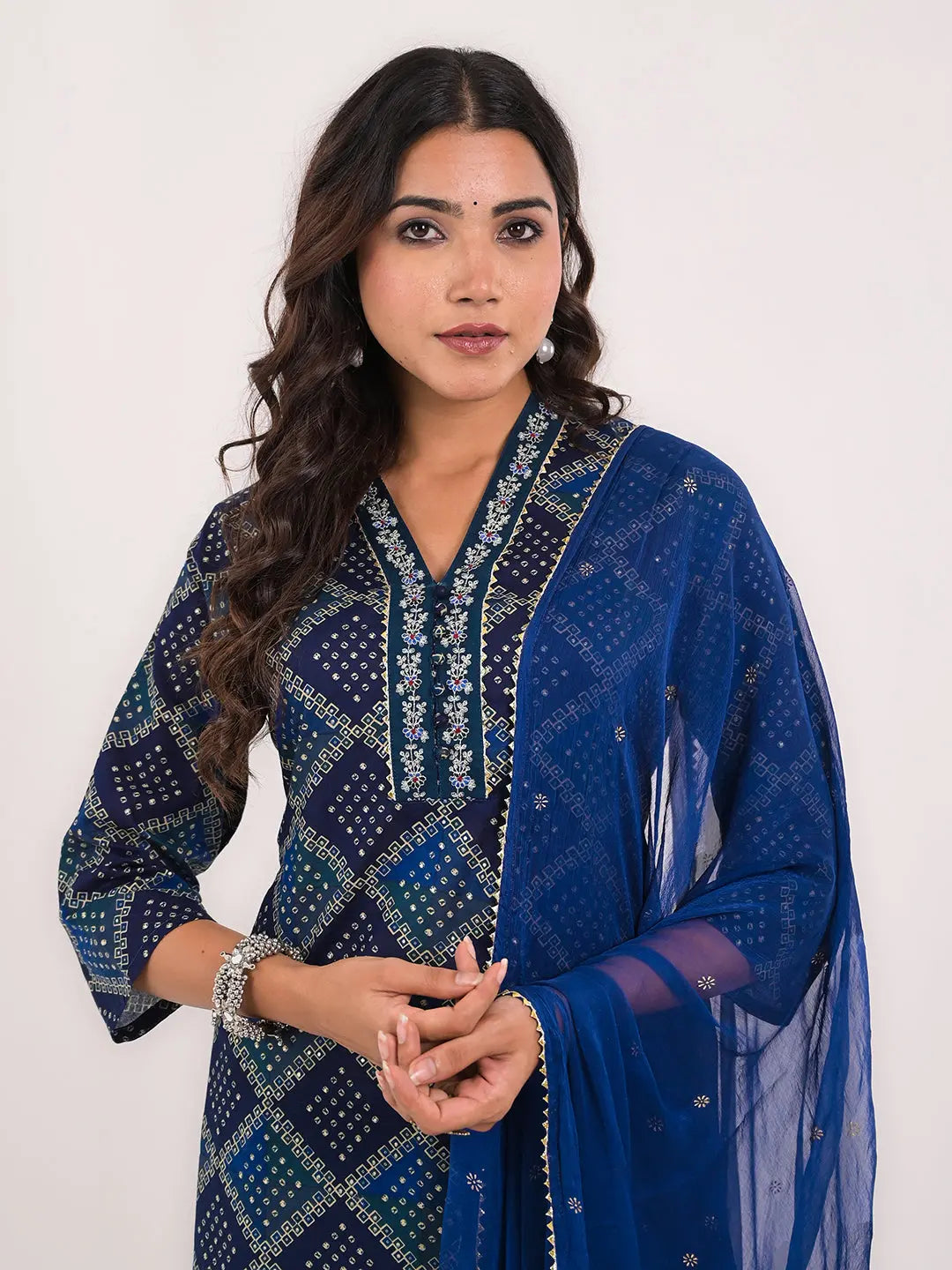 KAVITA GUPTA cotton embroided kurta with pant and dupatta Kavita Gupta