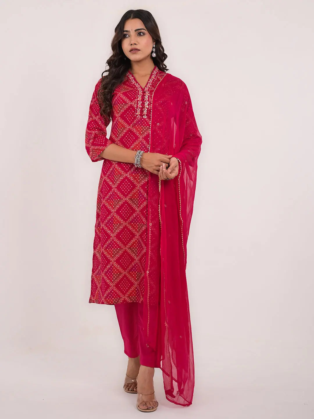 KAVITA GUPTA cotton embroided kurta with pant and dupatta Kavita Gupta