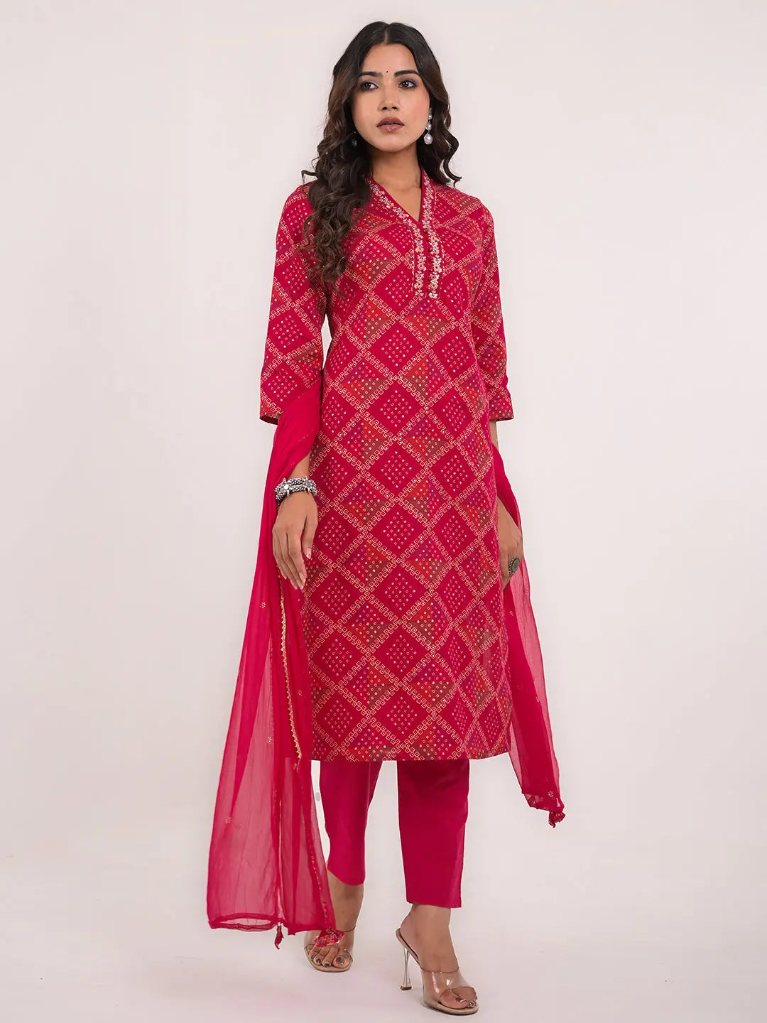 KAVITA GUPTA cotton embroided kurta with pant and dupatta Kavita Gupta