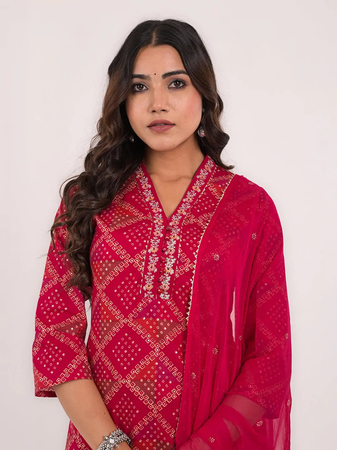 KAVITA GUPTA cotton embroided kurta with pant and dupatta Kavita Gupta