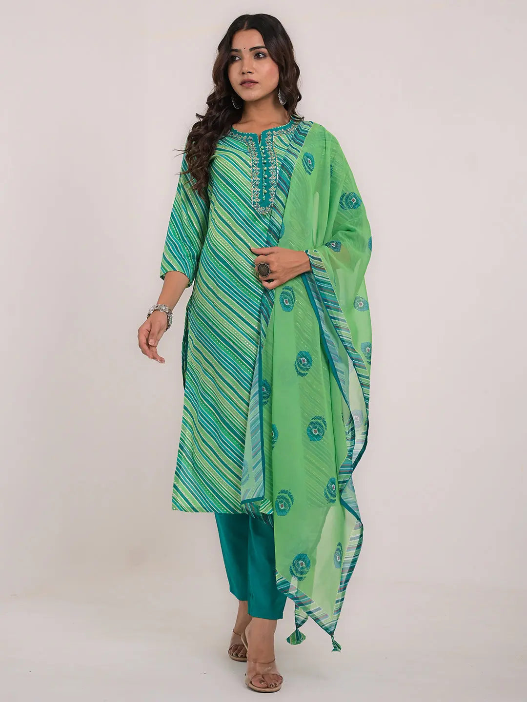 KAVITA GUPTA maslin embroided kurta with pant and dupatta Kavita Gupta