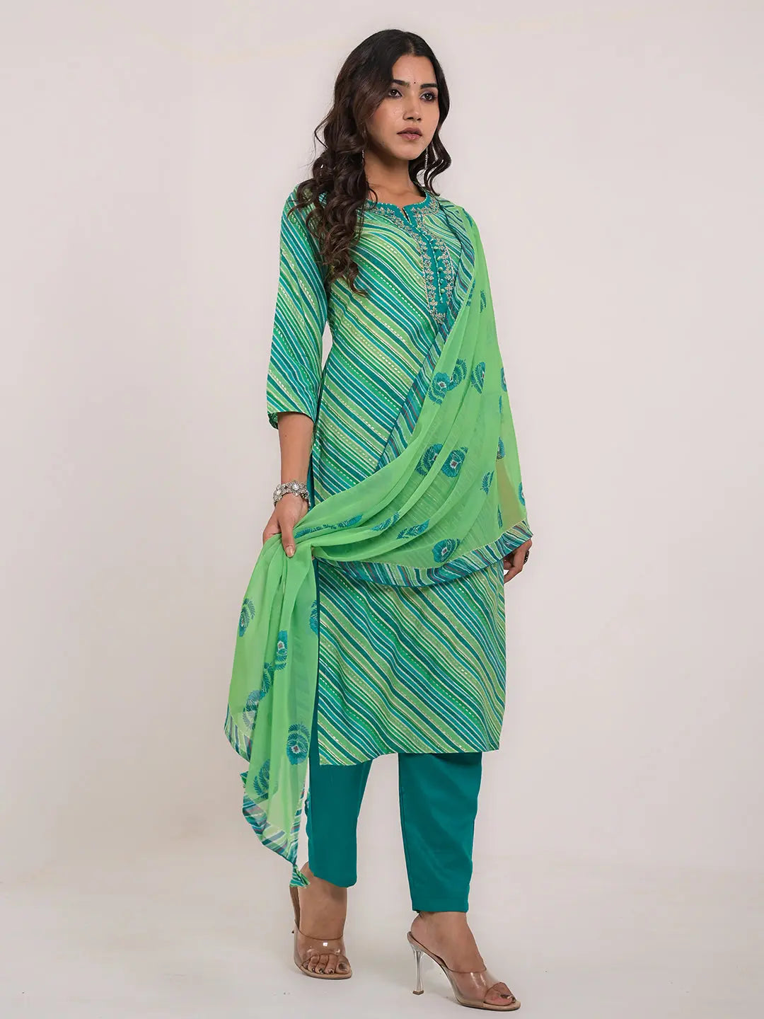 KAVITA GUPTA maslin embroided kurta with pant and dupatta Kavita Gupta