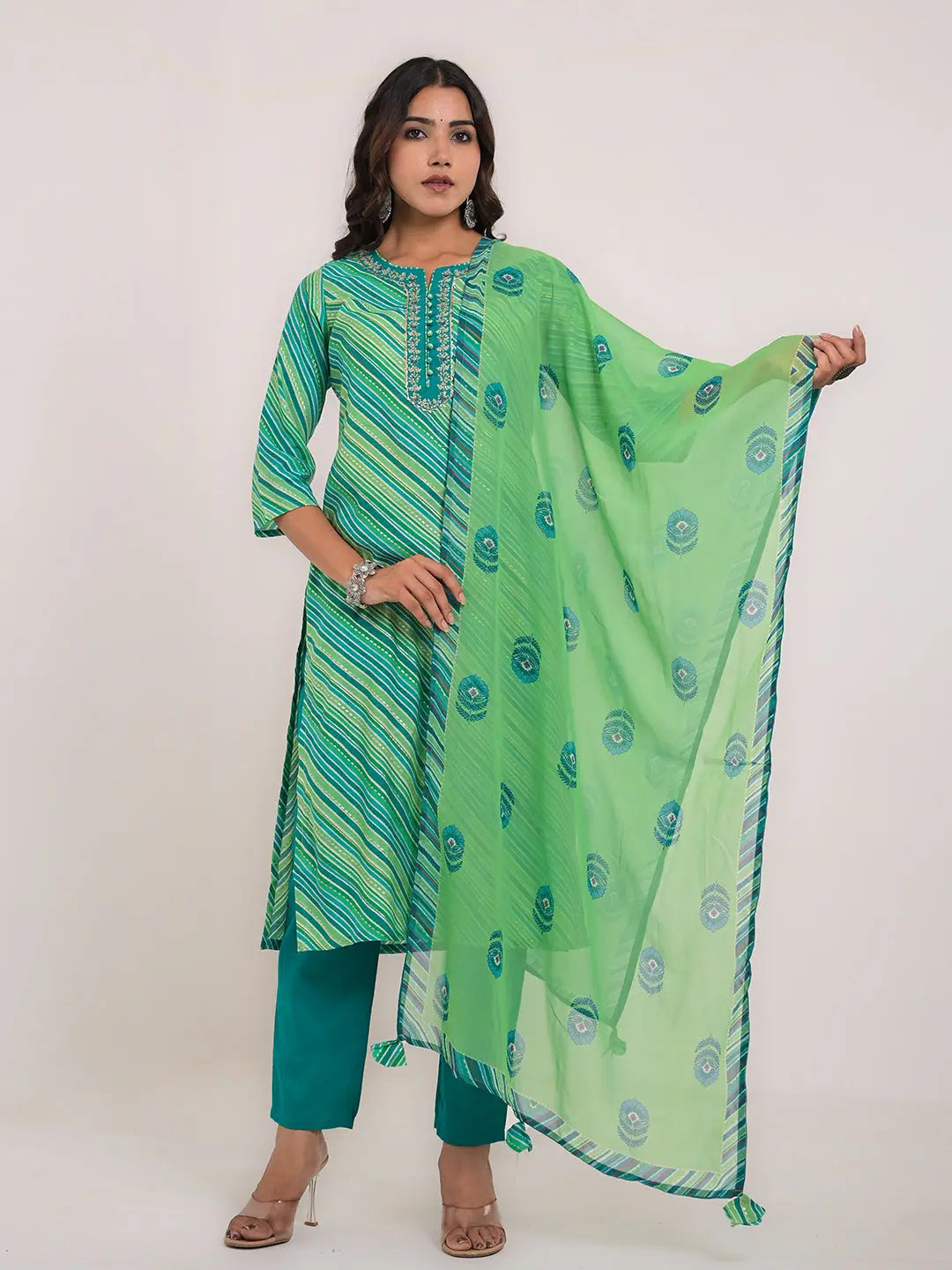 KAVITA GUPTA maslin embroided kurta with pant and dupatta Kavita Gupta