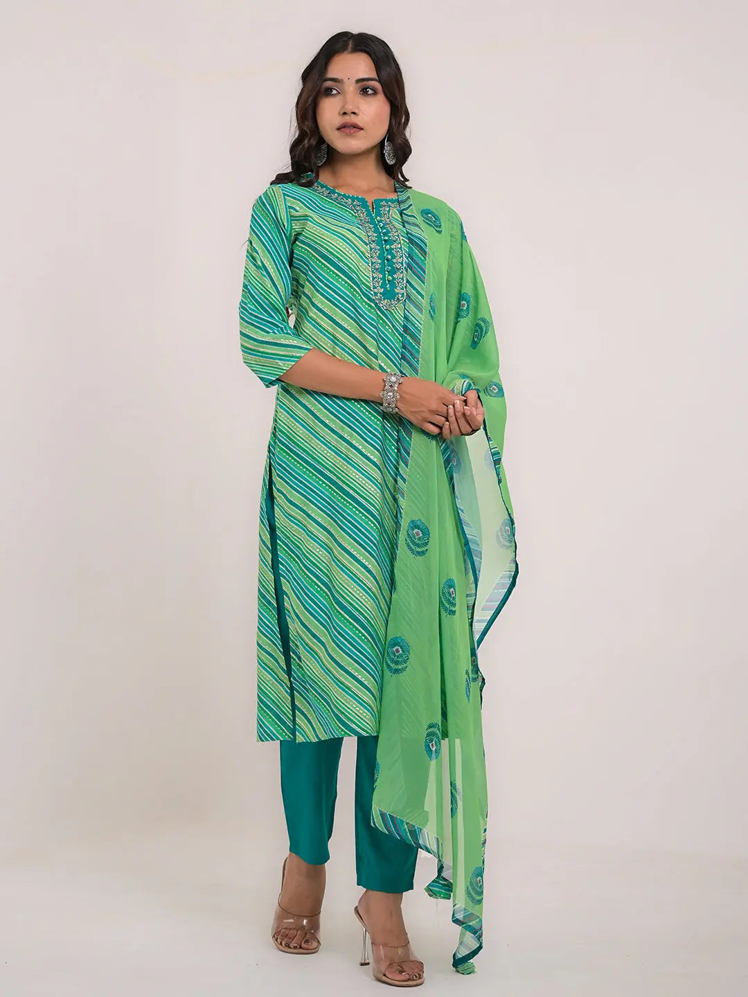 KAVITA GUPTA maslin embroided kurta with pant and dupatta Kavita Gupta