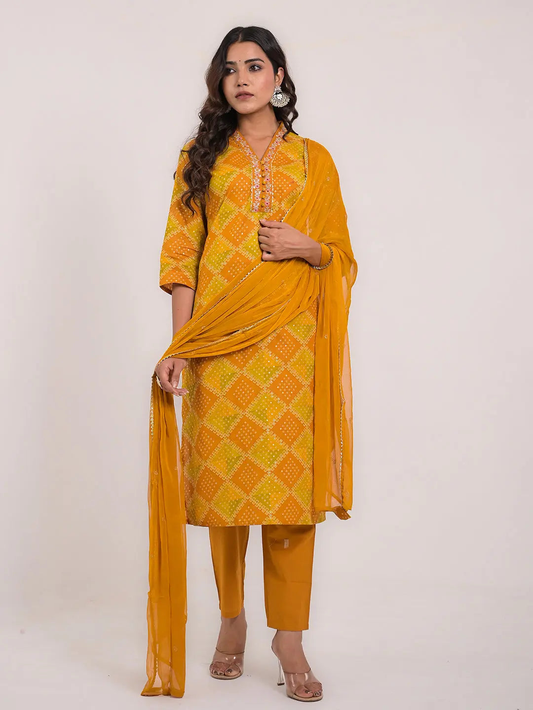 KAVITA GUPTA cotton embroided kurta with pant and dupatta Kavita Gupta