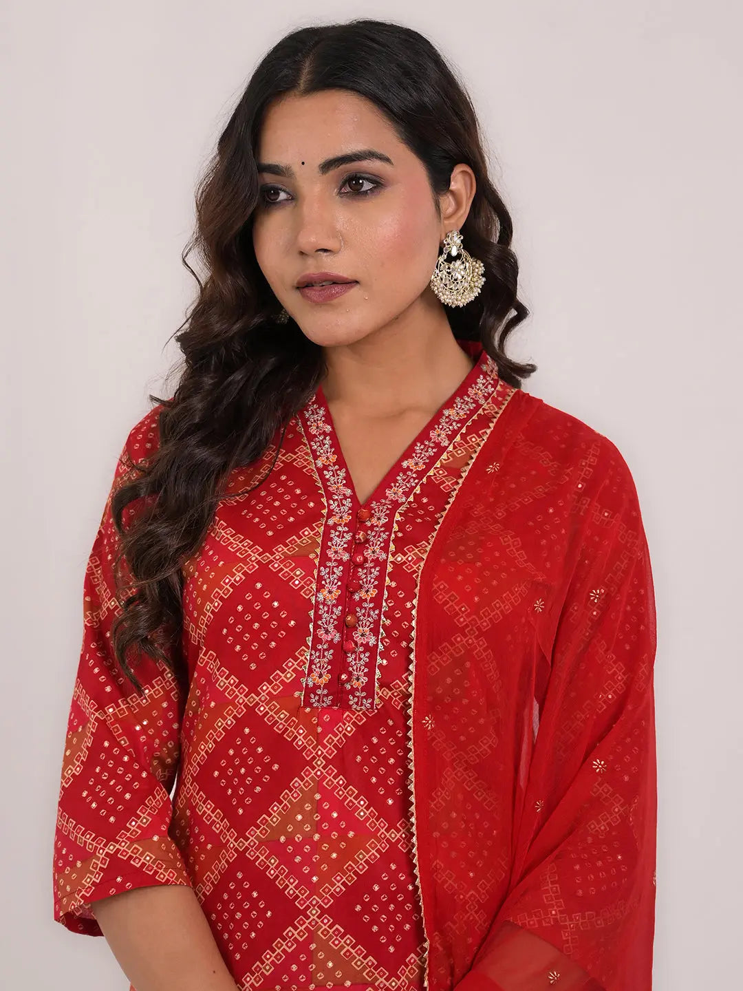 KAVITA GUPTA cotton embroided kurta with pant and dupatta Kavita Gupta